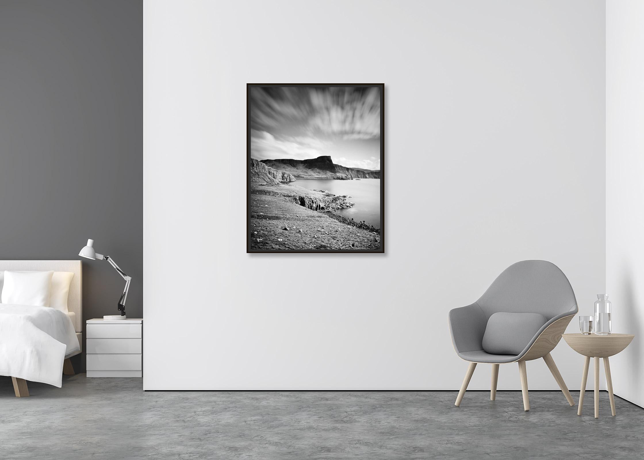 Neist Point, Isle of Sky, Scotland, black and white art photography, landscape - Contemporary Photograph by Gerald Berghammer