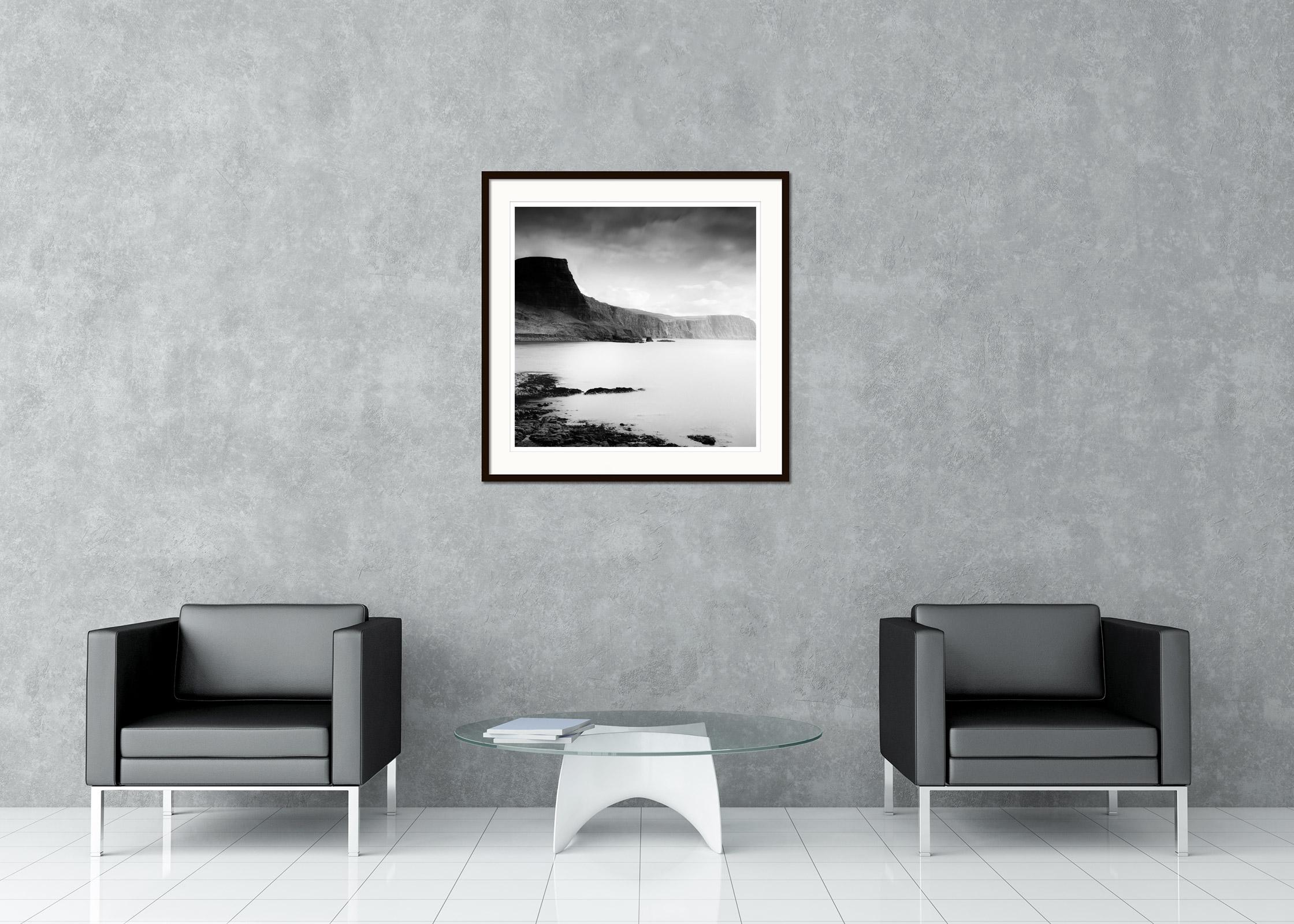 Neist Point, Isle of Sky, Scotland, black and white photography, print landscape - Gray Landscape Photograph by Gerald Berghammer