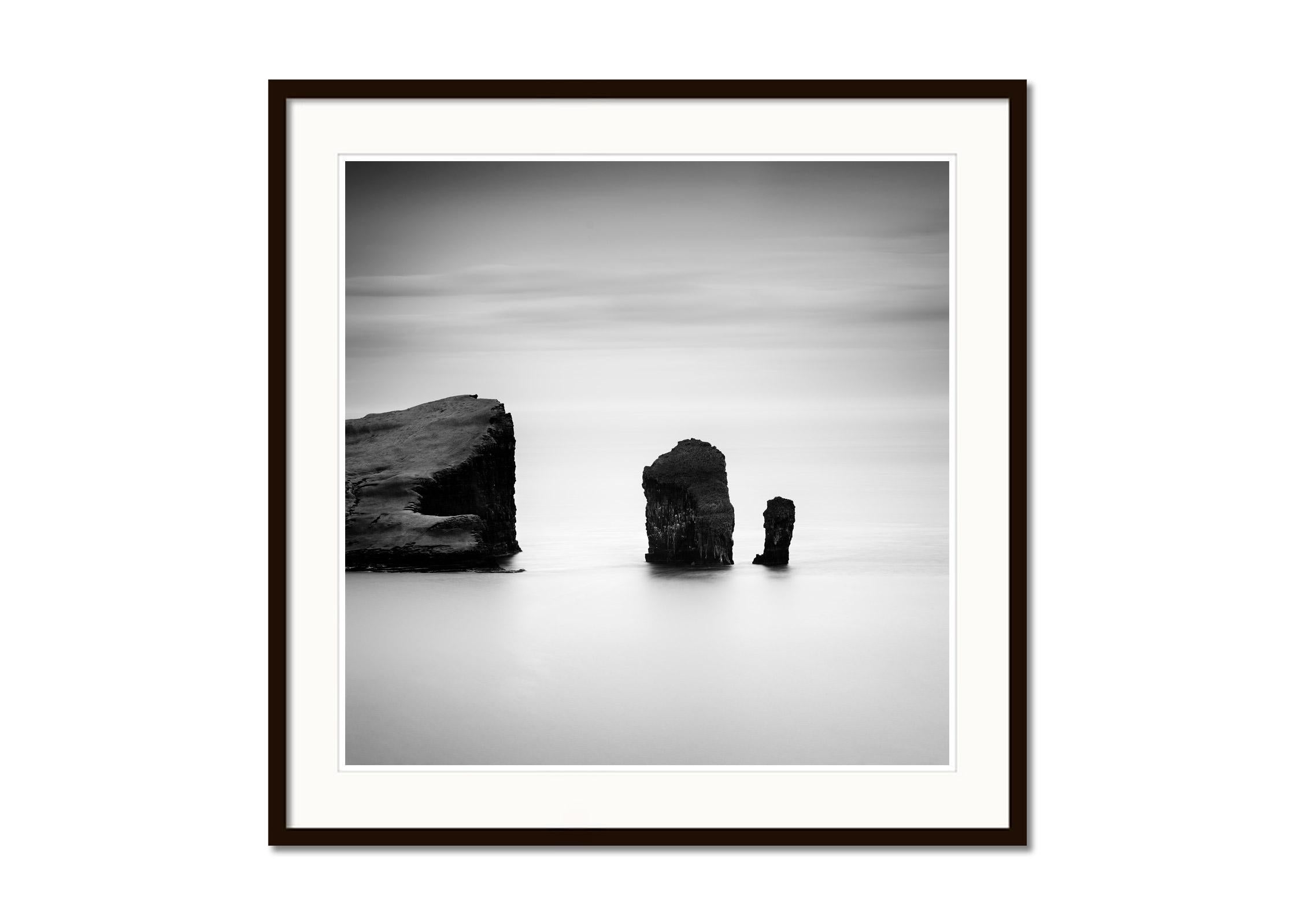 North Atlantic Basalt, Schwarz-Weiß-Fotografie, Meereslandschaft, limitierte Auflage (Grau), Black and White Photograph, von Gerald Berghammer