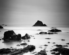 Côte nord du Pacifique, Californie, États-Unis, photographie en noir et blanc, paysage
