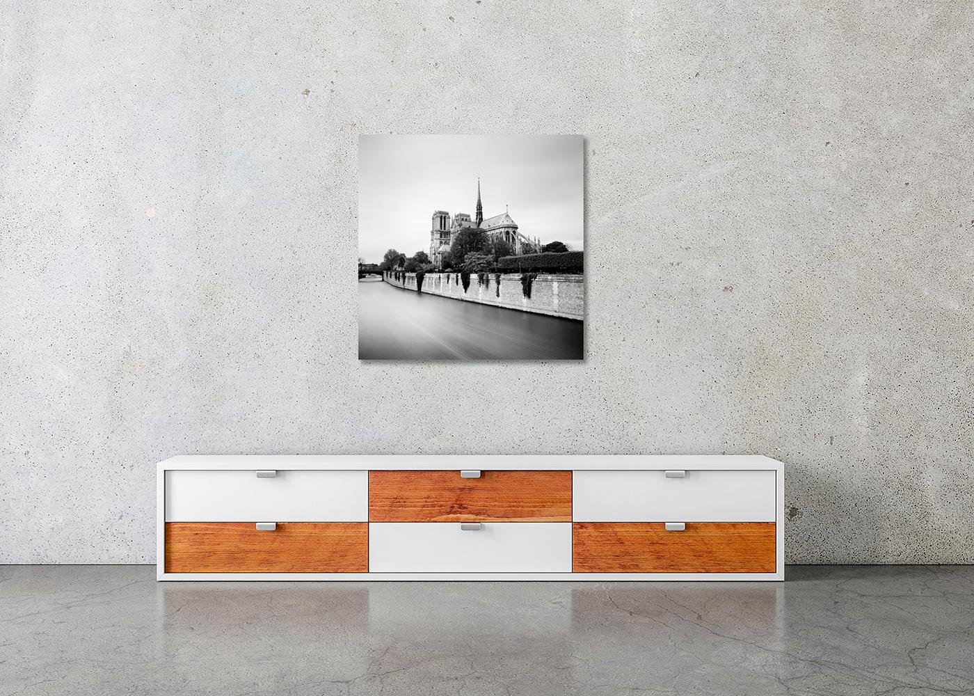 Notre Dame, Parigi, Francia, fotografia d'arte paesaggistica minimalista in bianco e nero in vendita 2