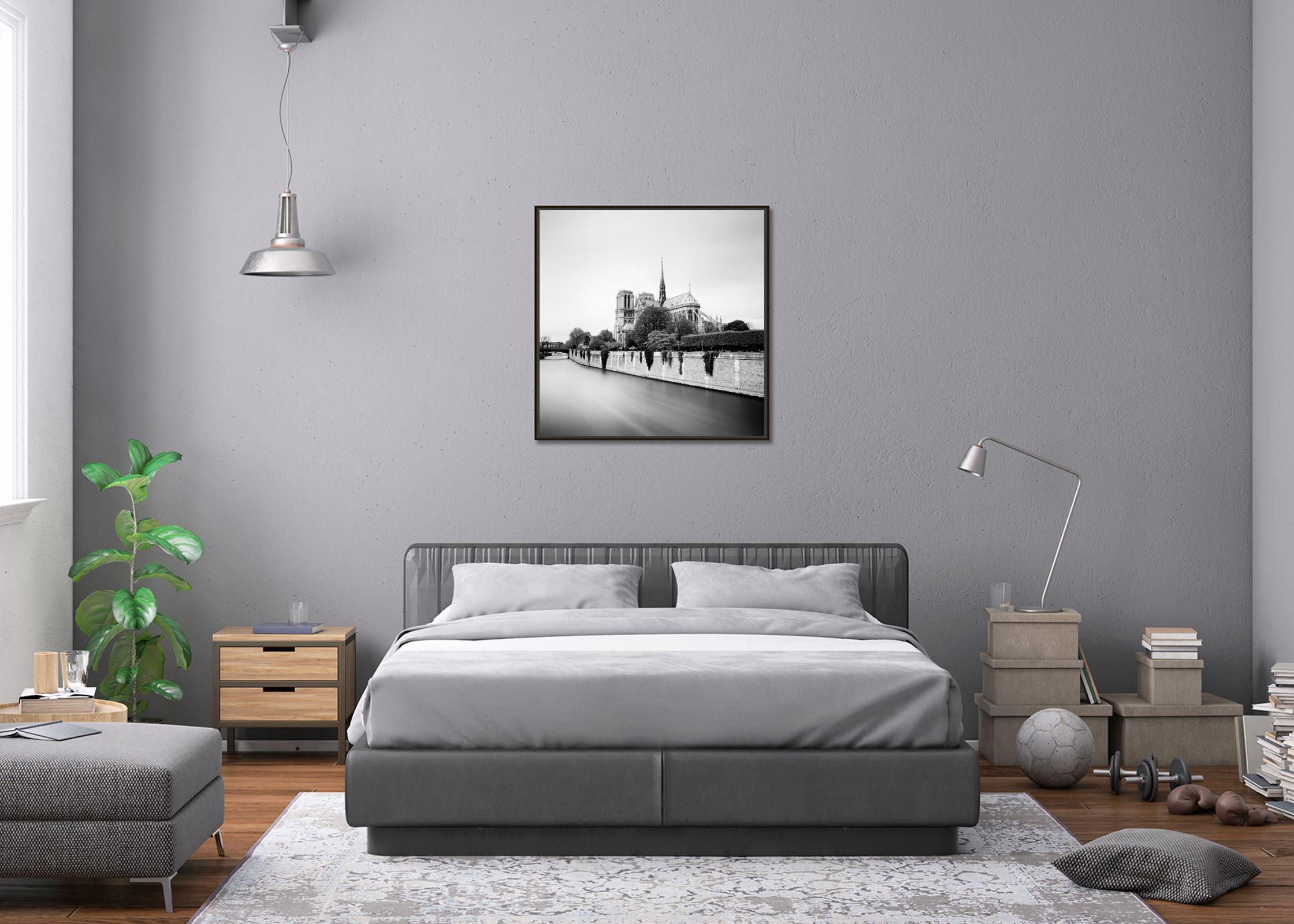 Notre Dame, Paris, France, black and white minimalism landscape art photography For Sale 1