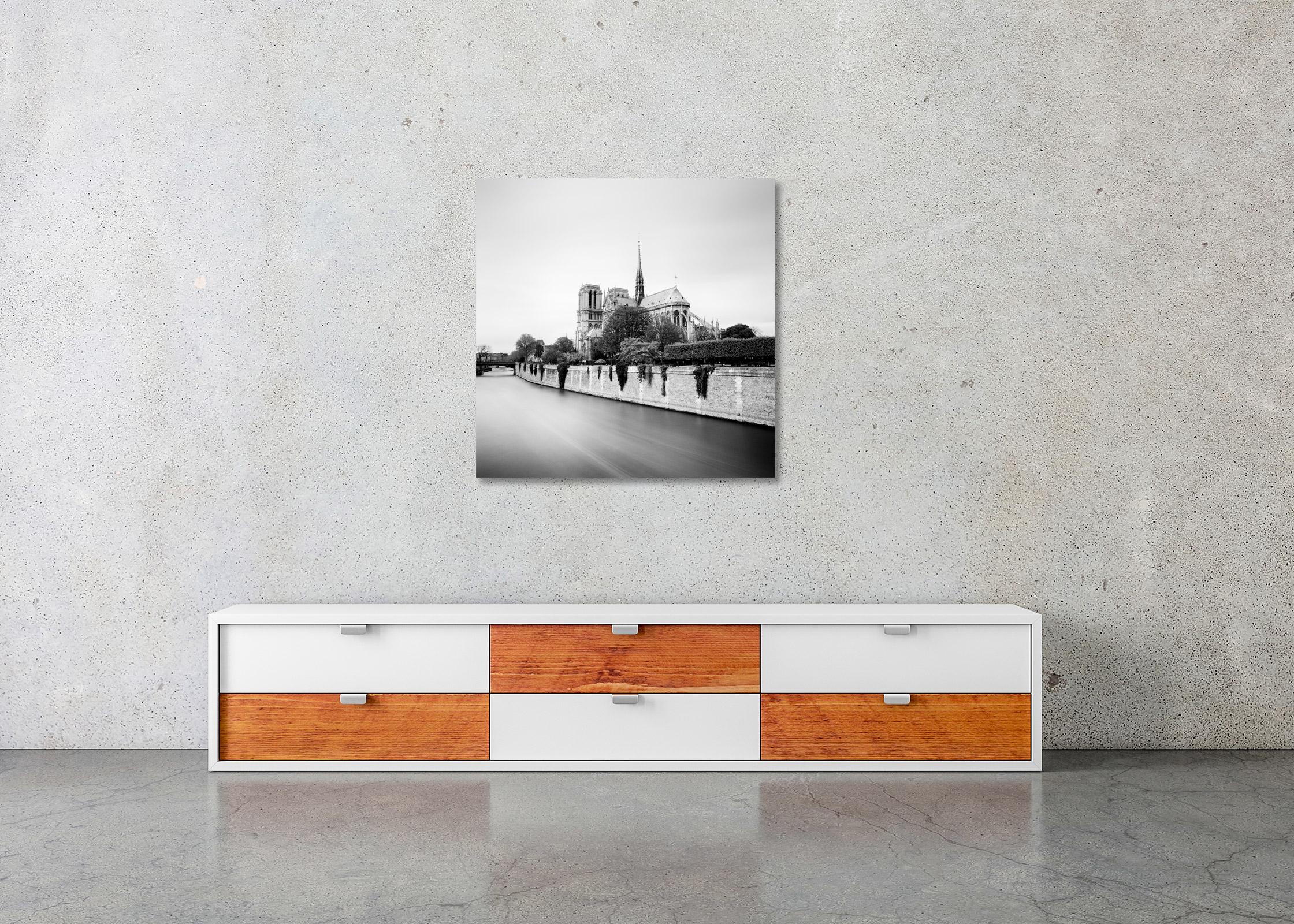 Notre Dame, Paris, France, black and white minimalism landscape art photography For Sale 2