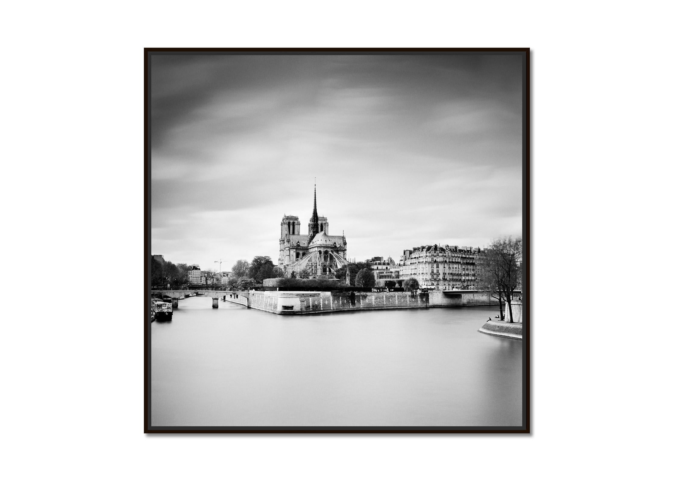 Notre Dame Seine Paris, France, black and white photography, fine art landscape - Contemporary Photograph by Gerald Berghammer