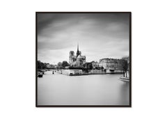 Notre Dame Seine Paris, Frankreich, Schwarz-Weiß-Fotografie, Kunstlandschaft