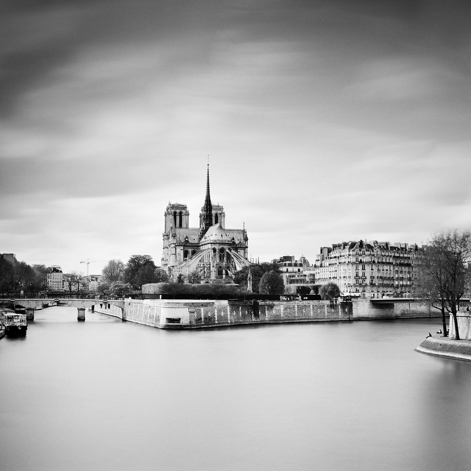 Gerald Berghammer Landscape Photograph - Notre Dame Seine Paris, France, black and white photography, fine art landscape