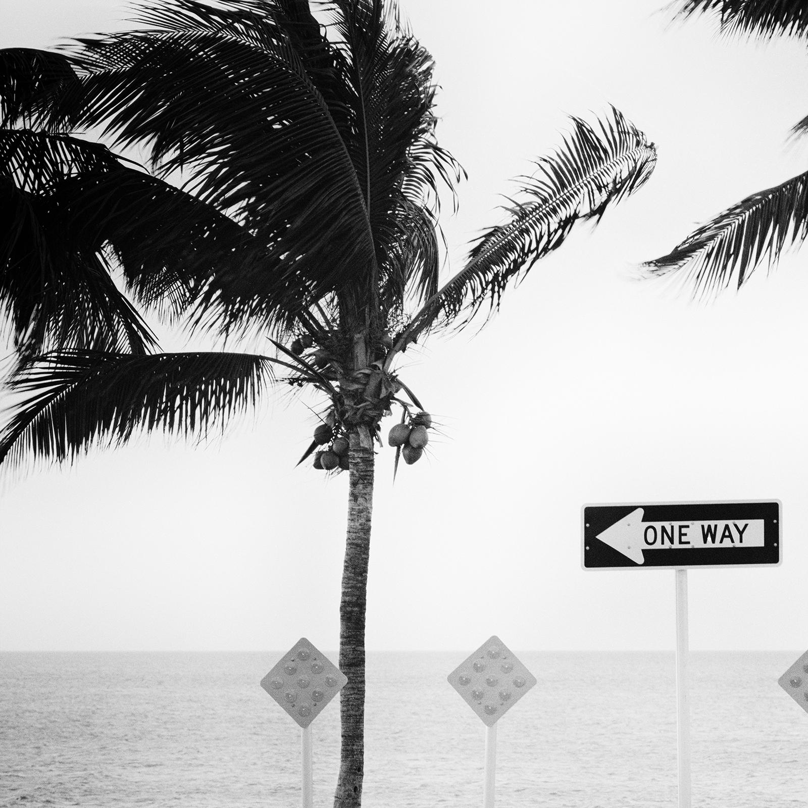ONE WAY, Miami Beach, Florida, USA, black white fine art landscape photography For Sale 1