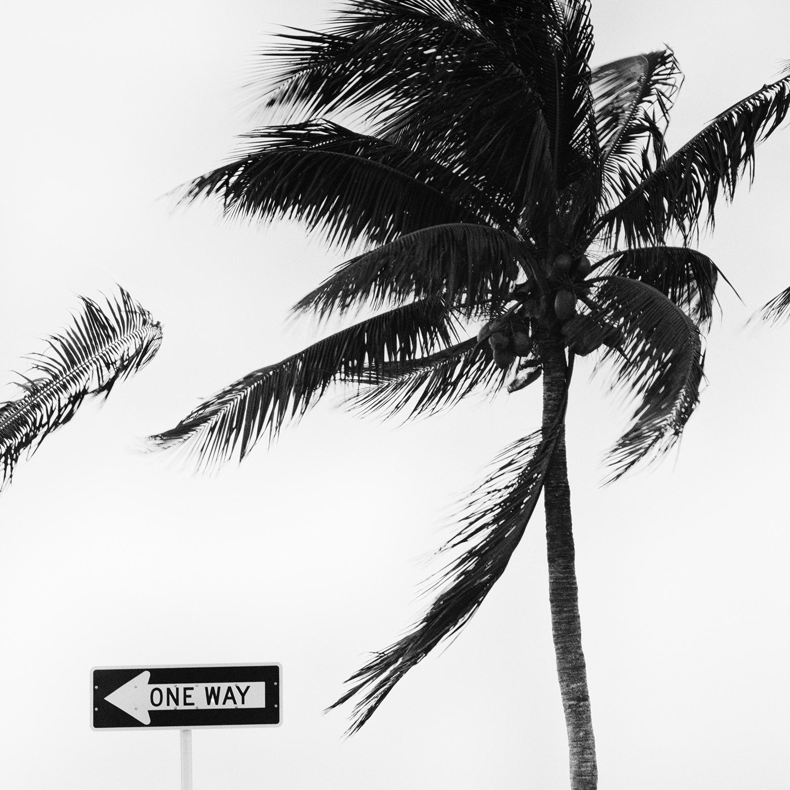 ONE WAY, Miami Beach, Florida, USA, black white fine art landscape photography For Sale 2