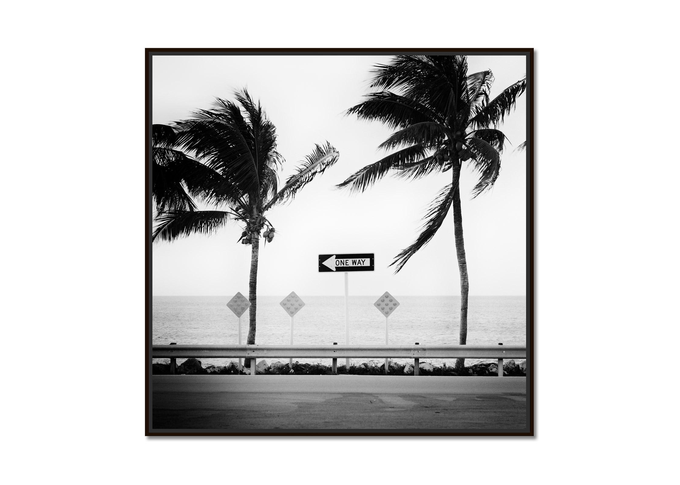 ONE WAY, Miami Beach, Florida, USA, black & white landscape photography print - Photograph by Gerald Berghammer