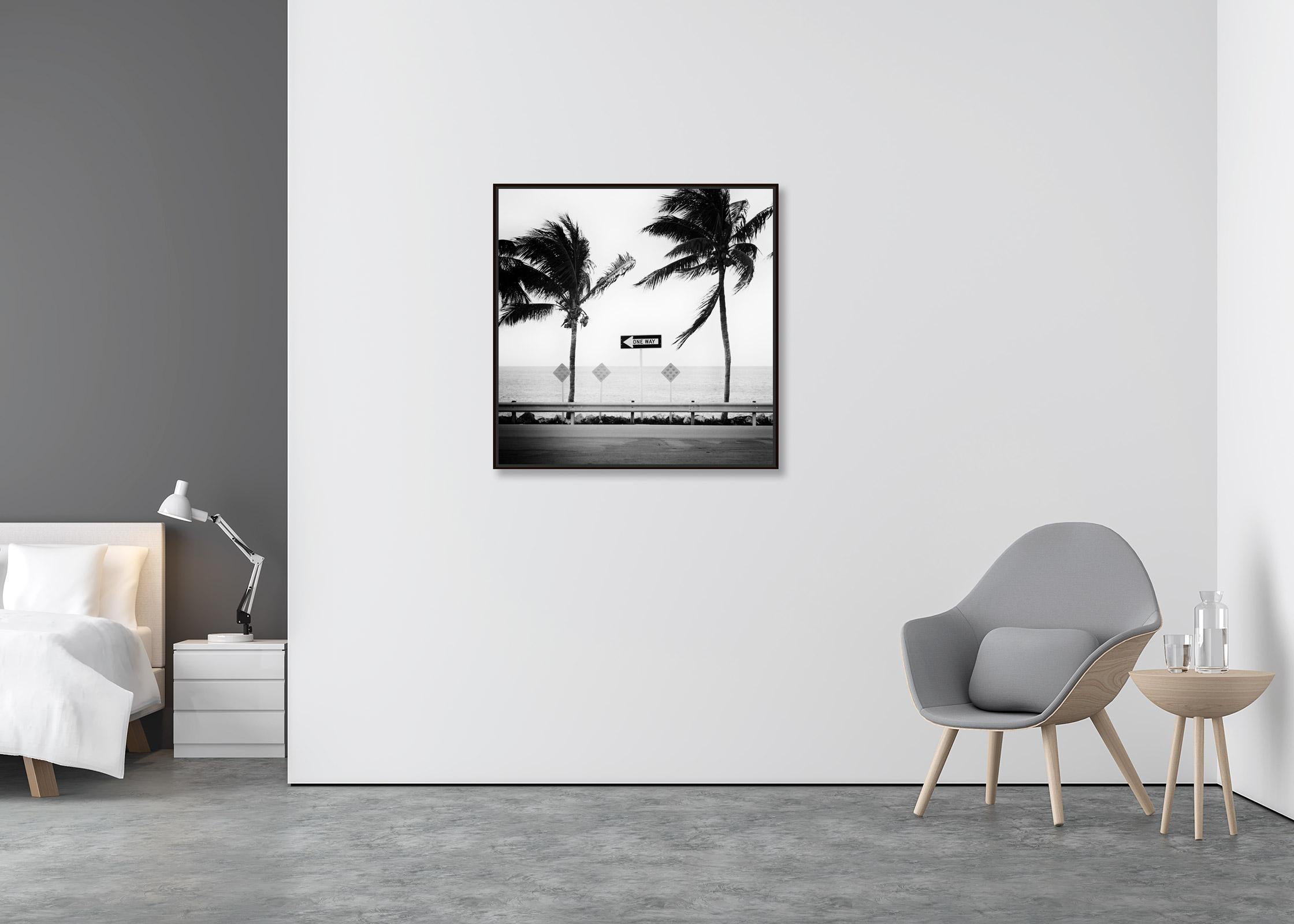ONE WAY, Miami Beach, Florida, USA, black & white landscape photography print - Contemporary Photograph by Gerald Berghammer