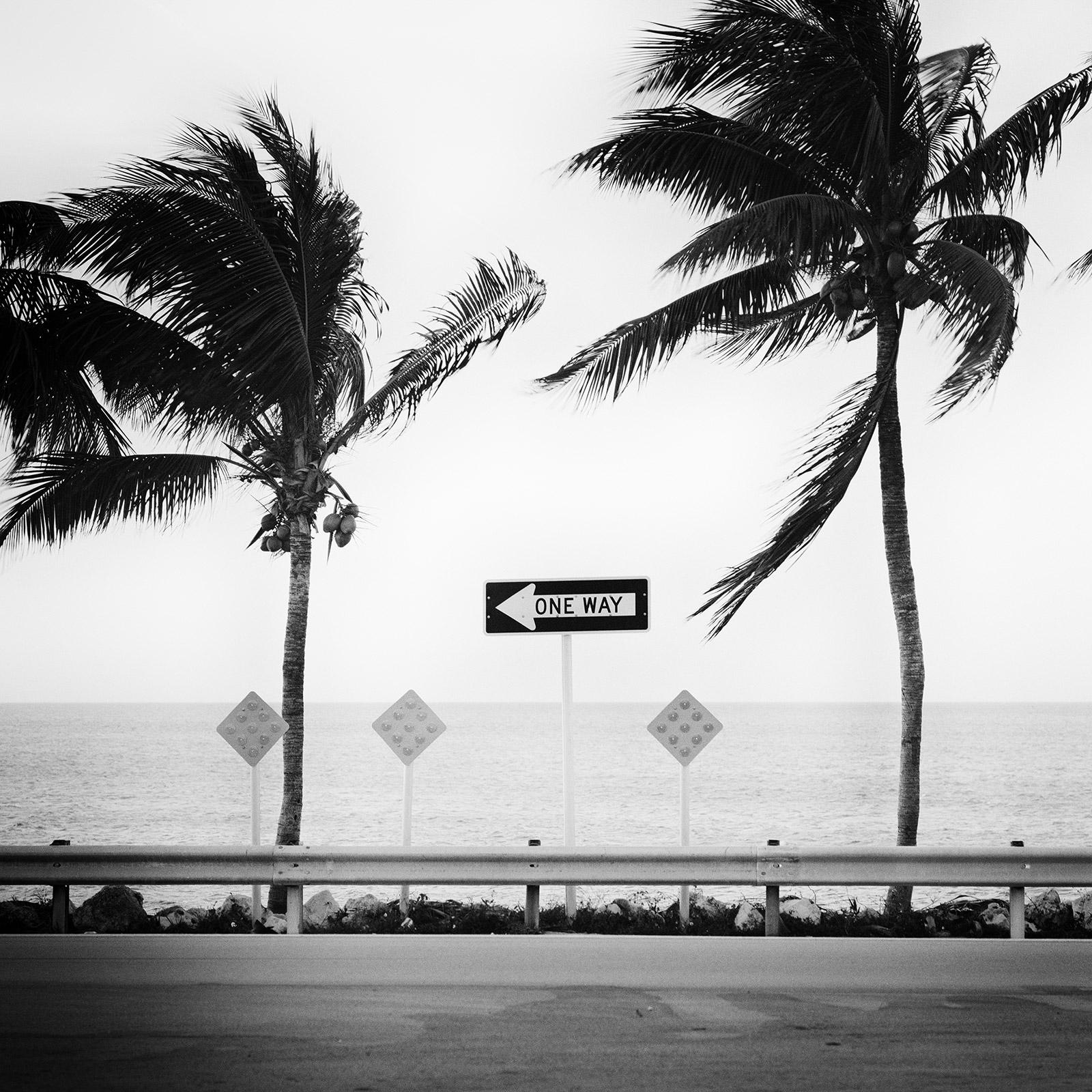 Gerald Berghammer Landscape Photograph - ONE WAY, Miami Beach, Florida, USA, black & white landscape photography print