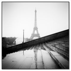 Palais de Chaillot Eiffel Tower Paris, black and white photography landscape