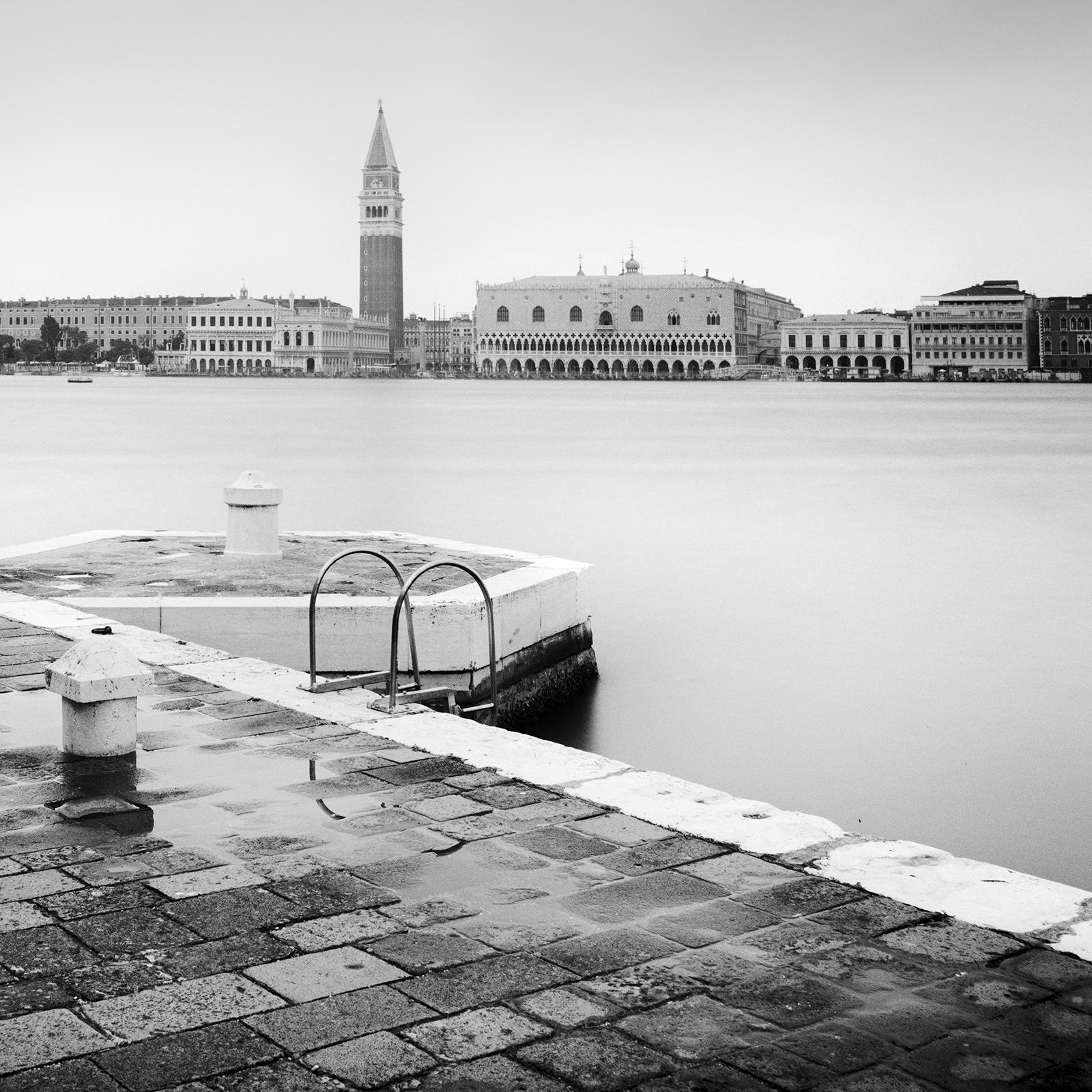 Black and white fine art long exposure waterscape - cityscape photography. Archival pigment ink print as part of a limited edition of 9. All Gerald Berghammer prints are made to order in limited editions on Hahnemuehle Photo Rag Baryta. Each print