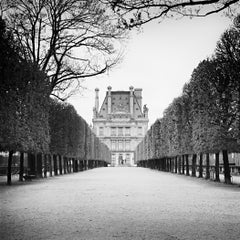 Pavillon de Flore, Paris, France, black and white art photography, cityscape