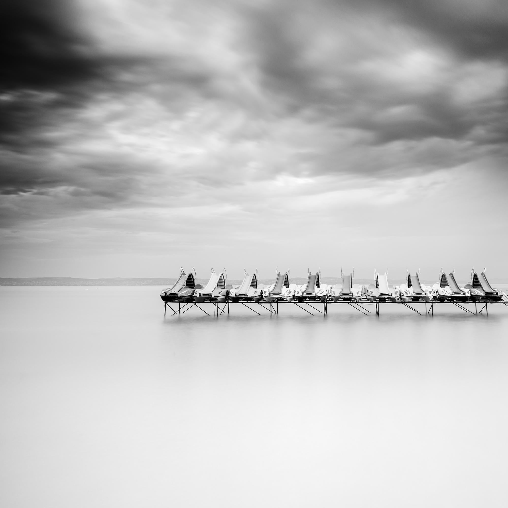 Pedal Boat, black and white, long exposure, fine art seascape photography print For Sale 5