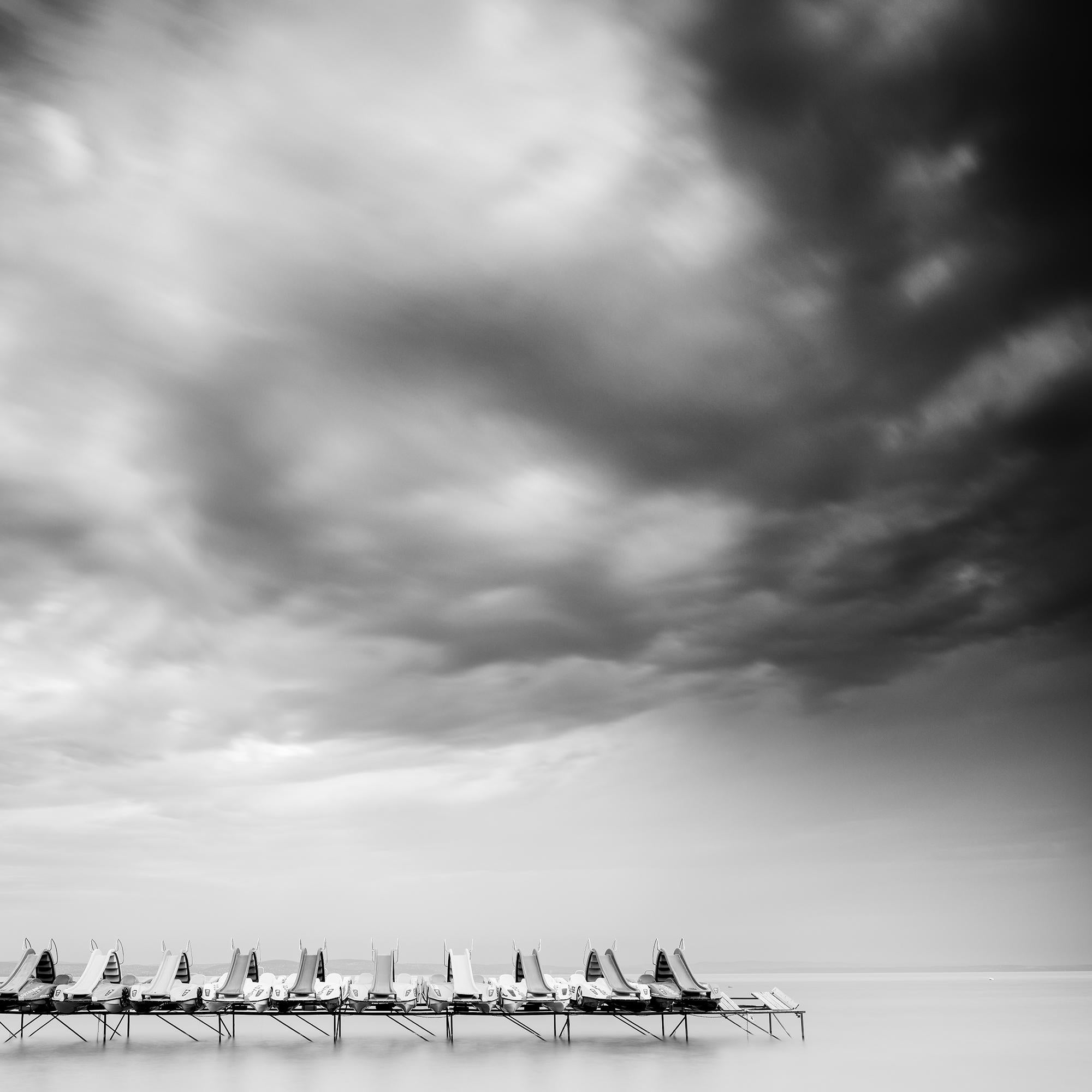 Pedal Boat, black and white, long exposure, fine art seascape photography print For Sale 6