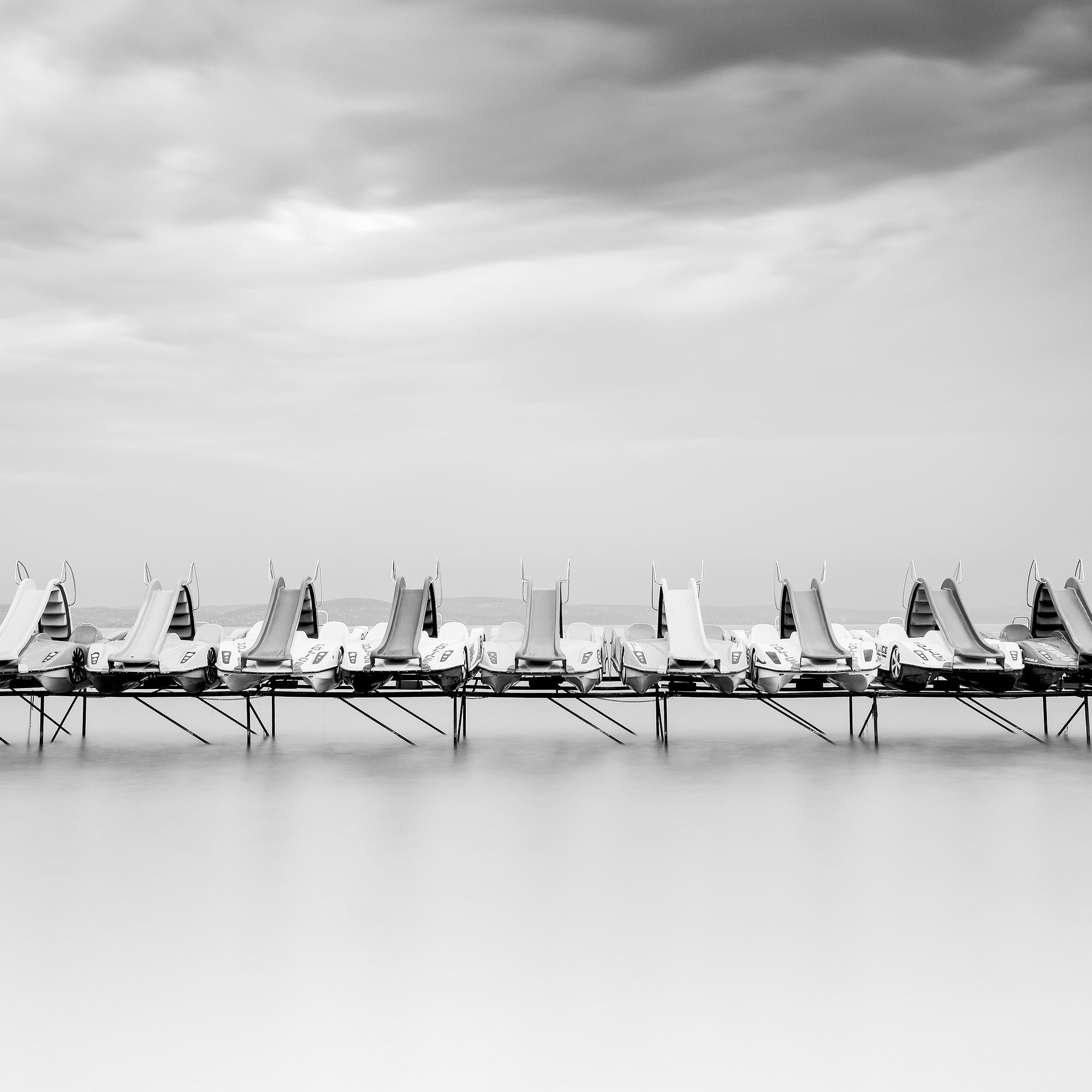 Pedal Boat, black and white, long exposure, fine art seascape photography print For Sale 7