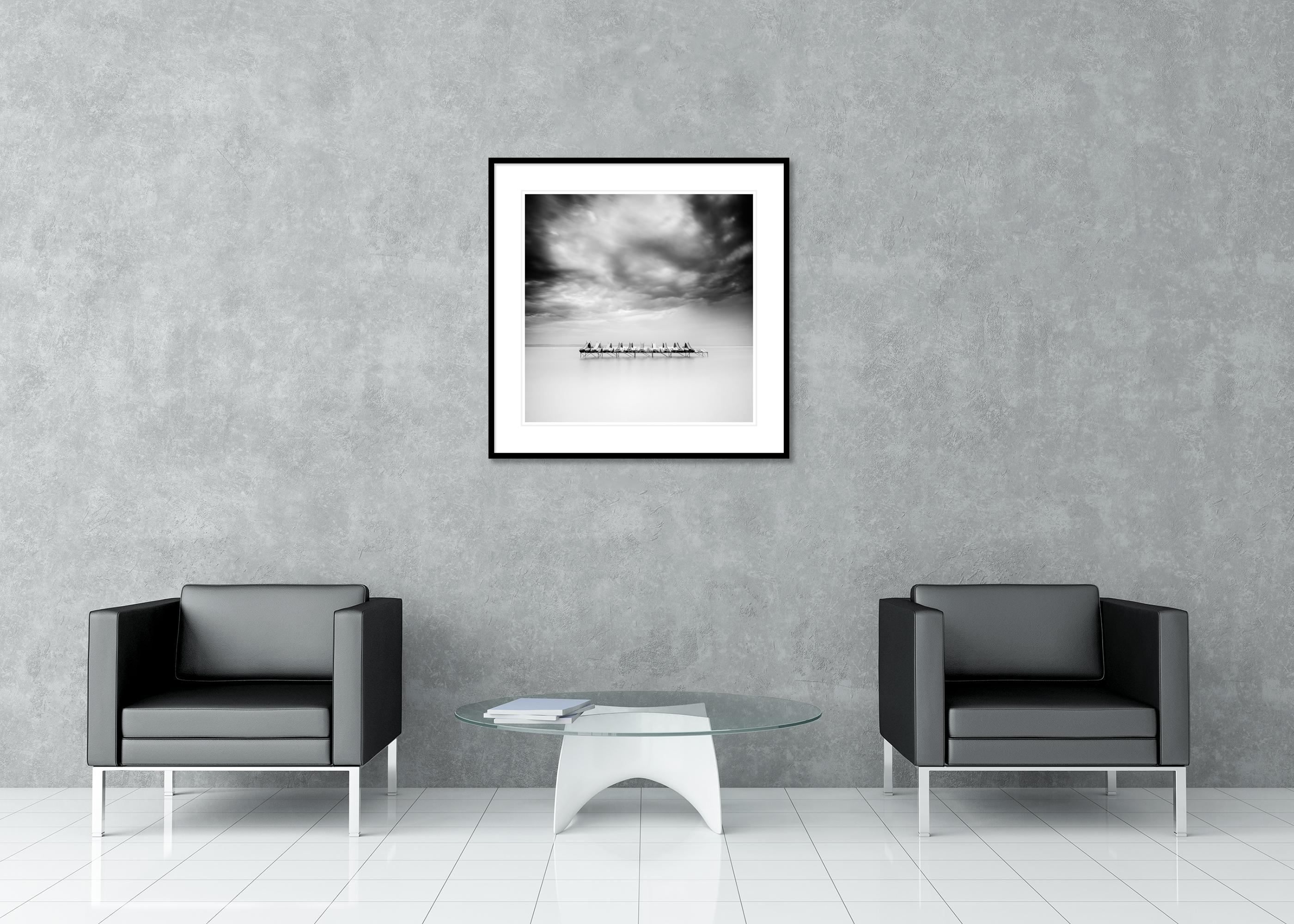 Pedal Boat, black and white, long exposure, fine art seascape photography print For Sale 2