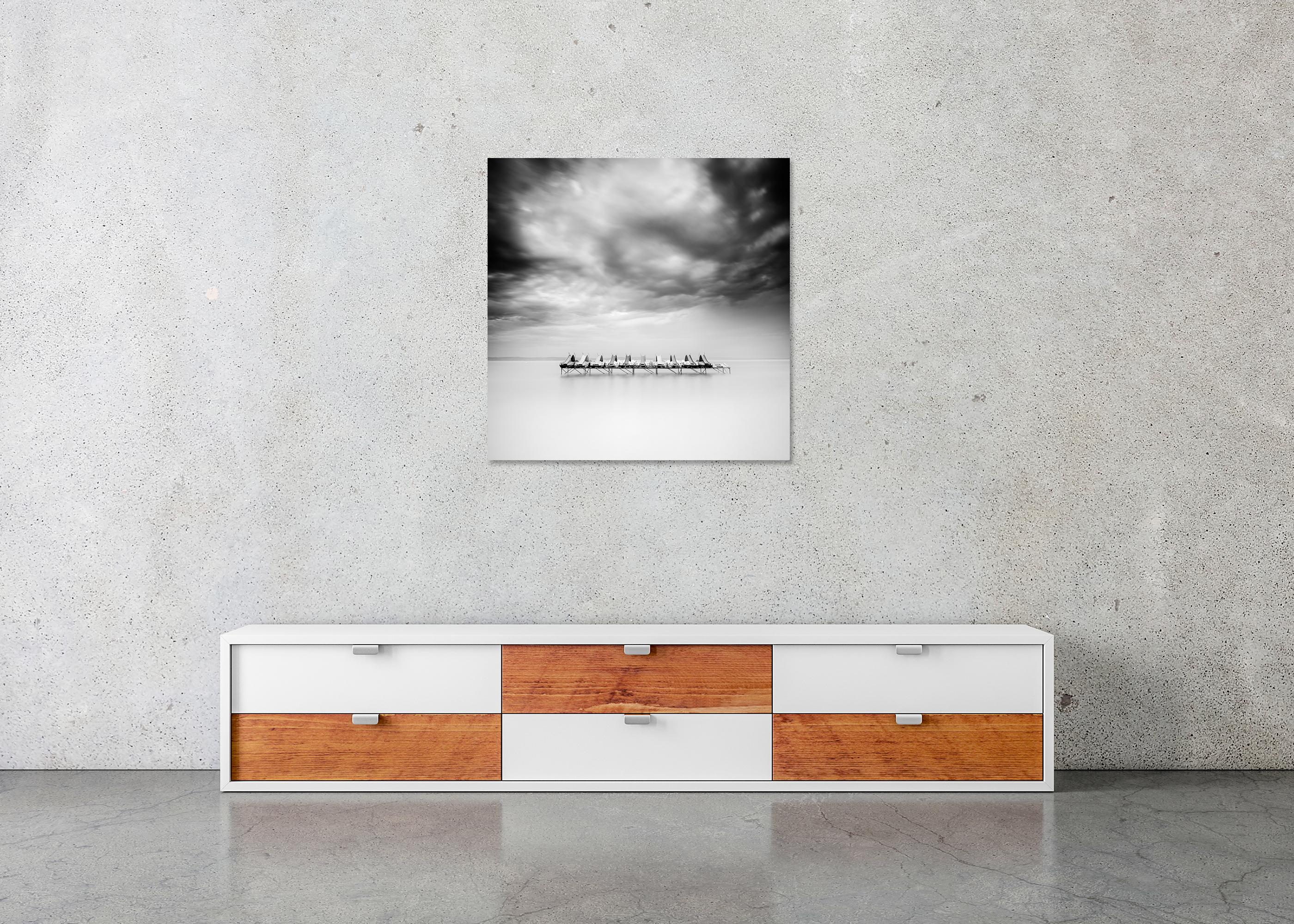Pedal Boat, black and white, long exposure, fine art seascape photography print For Sale 4