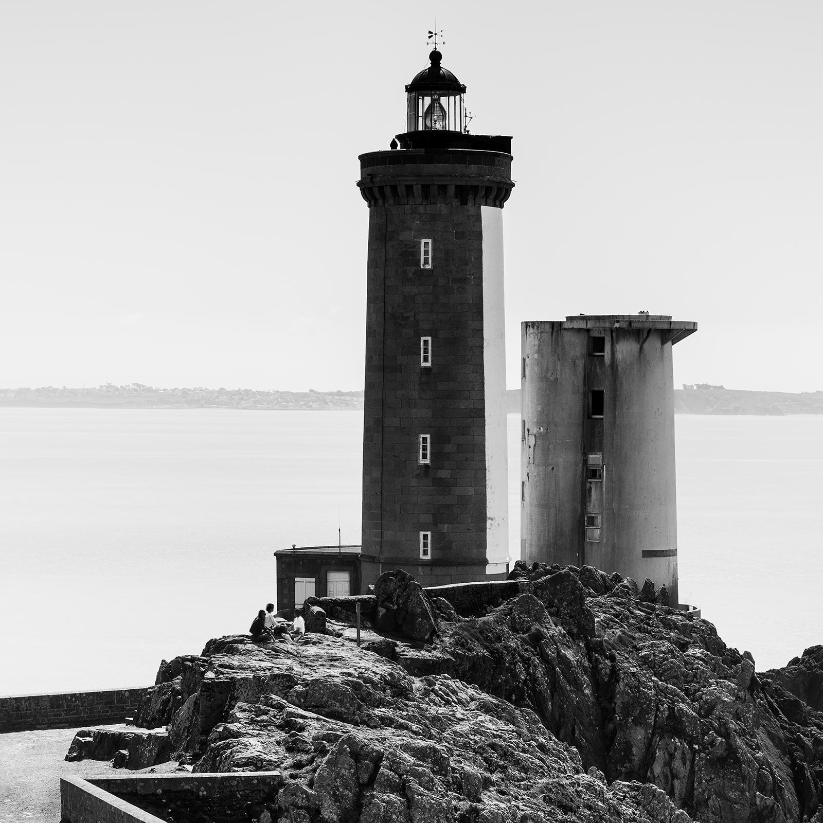 Petit Minou Lighthouse, Brittany, France, black & white waterscape photography  For Sale 6