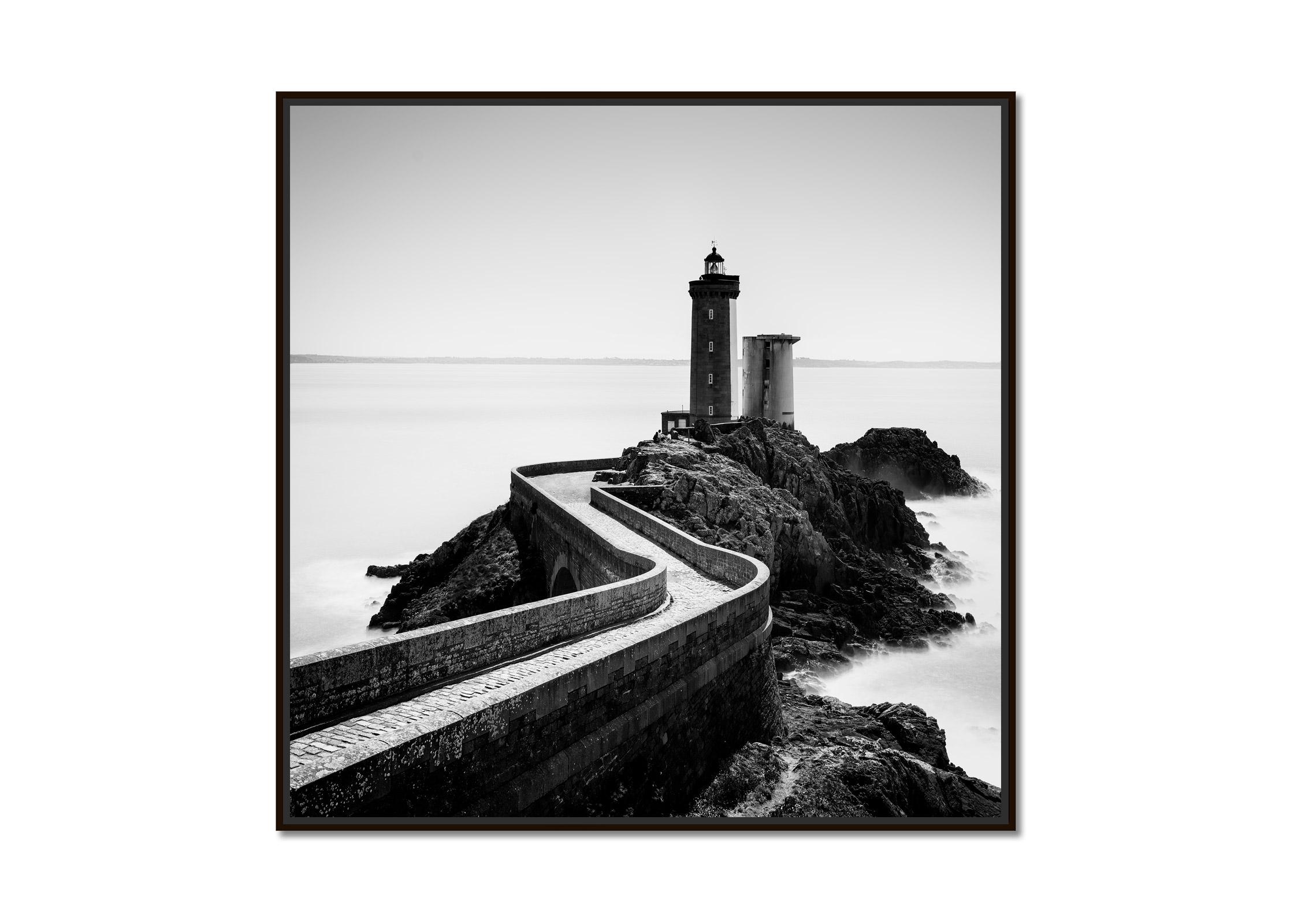 Petit Minou Lighthouse, Brittany, France, black & white waterscape photography  - Photograph by Gerald Berghammer