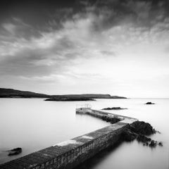 Pier, Bay, Shoreline, Ireland, black and white photography, seascape, limited