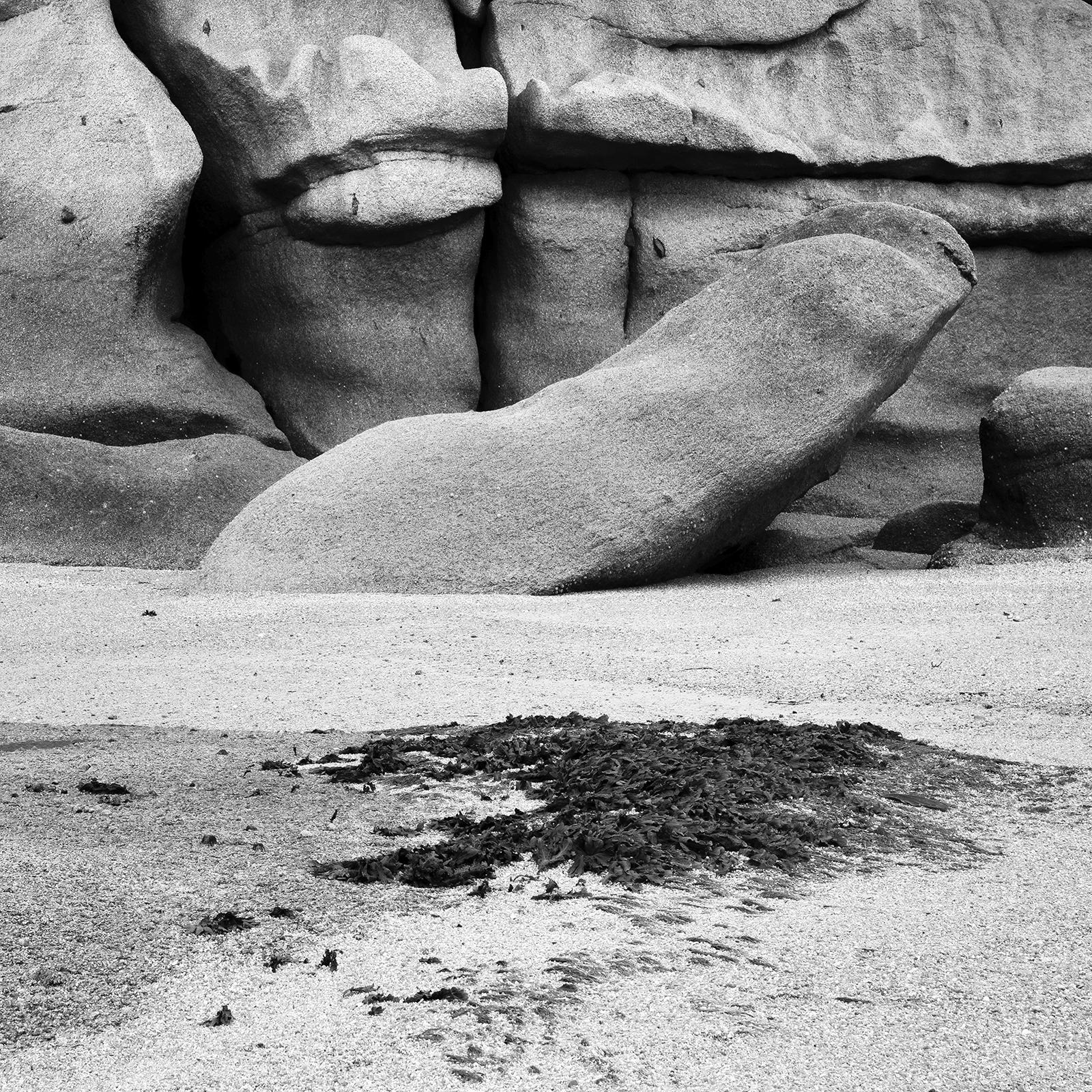 Pink Granite Coast, Giant Rock, France, black and white landscape photography For Sale 5