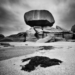 Pink Granite Coast, Giant Rock, France, black and white landscape photography