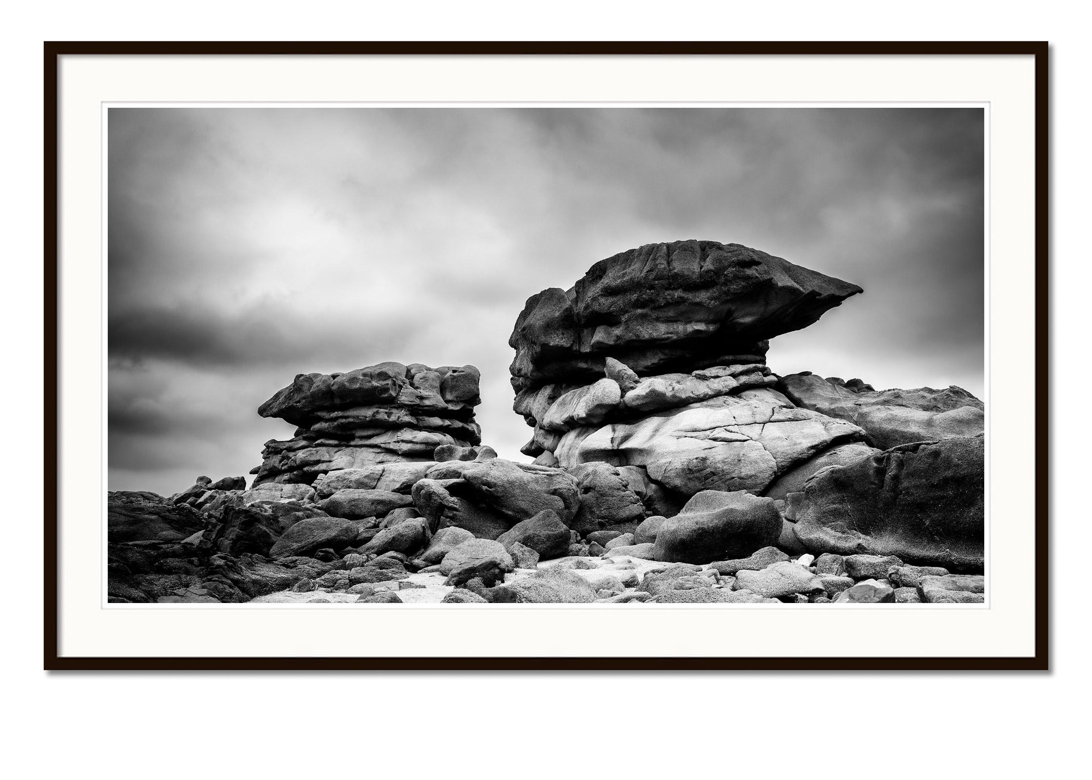 Pink Granite Coast, panorama, giant rock, France, fine art landscape photography - Contemporary Photograph by Gerald Berghammer