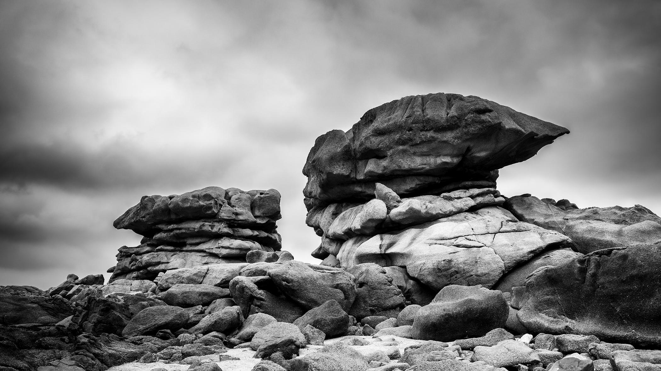 Coast Granite Rose, panorama, roche géante, France, photographie de paysage d
art