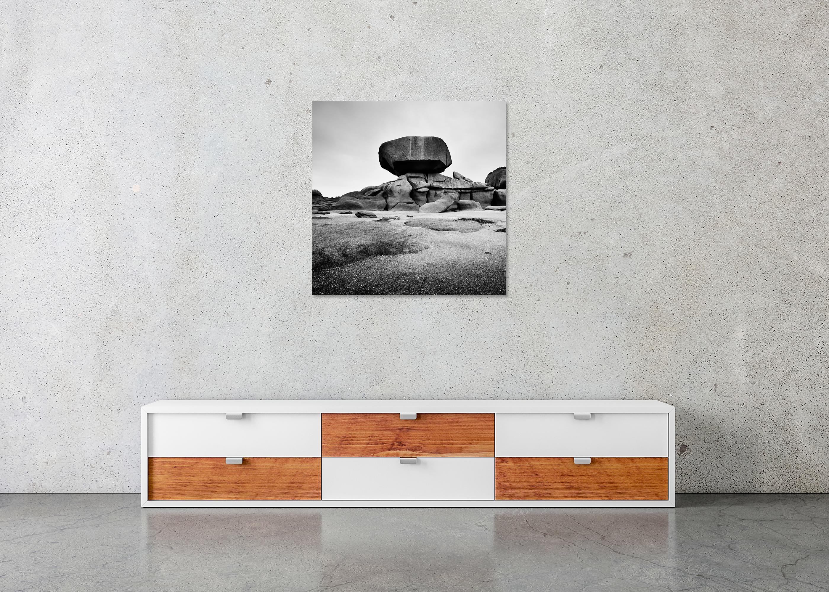 Pink Granite Coast, Rock, monochrome photograph, limited edition landscape print For Sale 4