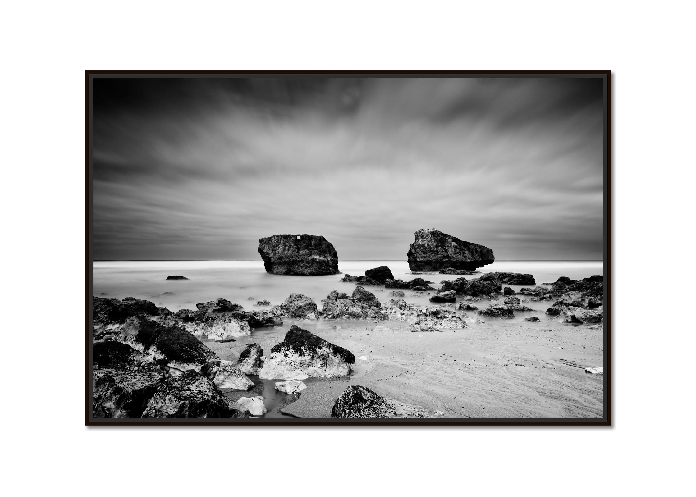 Point de vue Panorama, giant rock, France, black and white landscape photography - Photograph by Gerald Berghammer