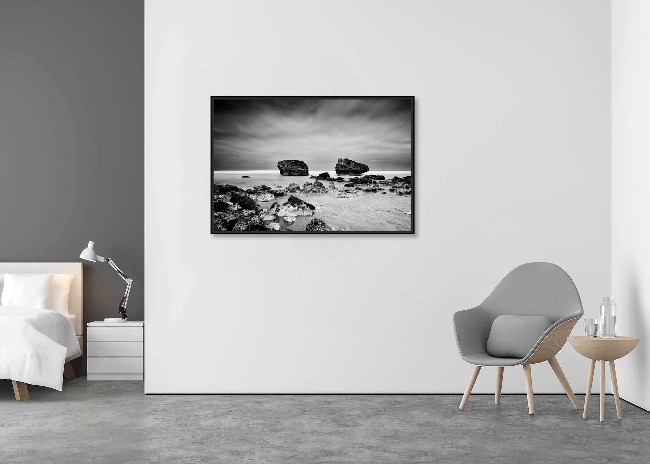 Point de vue Panorama, giant rock, France, black and white landscape photography - Contemporary Photograph by Gerald Berghammer