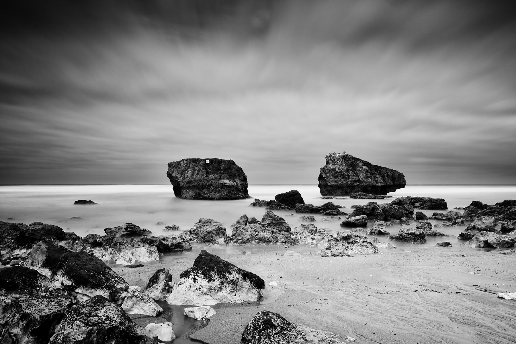 Gerald Berghammer Black and White Photograph - Point de vue Panorama, giant rock, France, black and white landscape photography