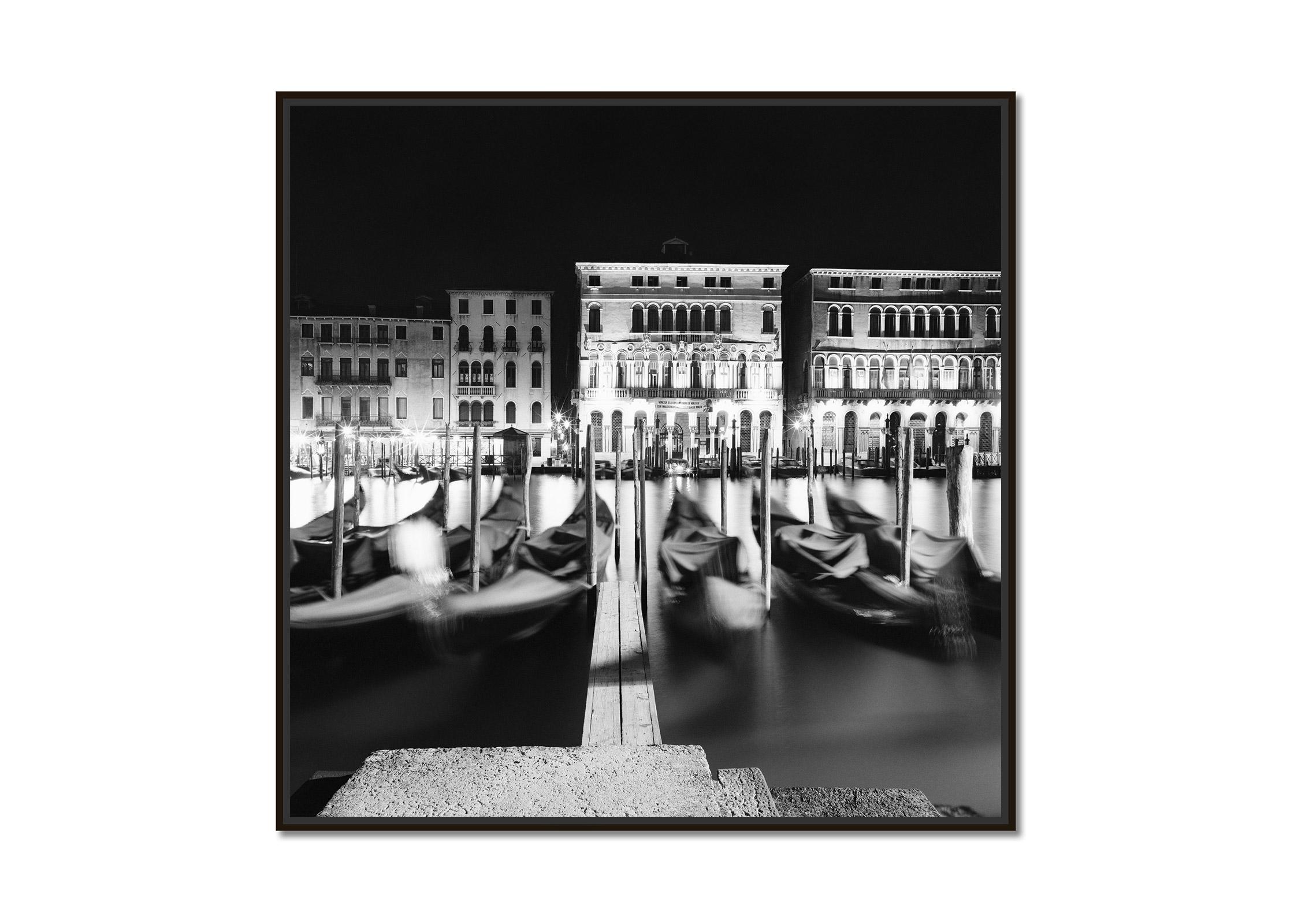 Point of Entry, Canal Grande, night, Venice, black white photography, cityscape - Photograph by Gerald Berghammer