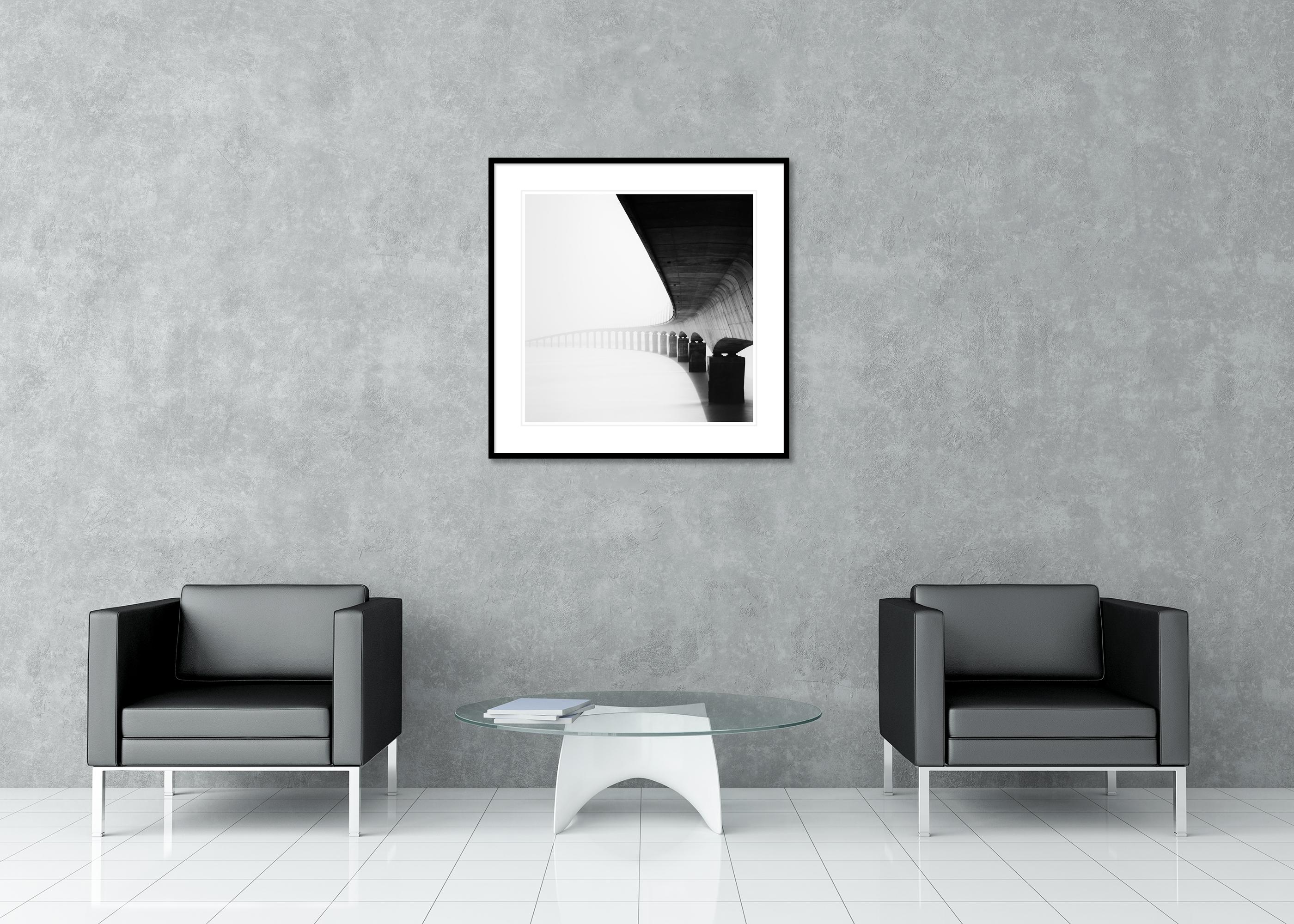 Pont de Ile de Re Bridge, black and white photograph, limited edition, landscape For Sale 2