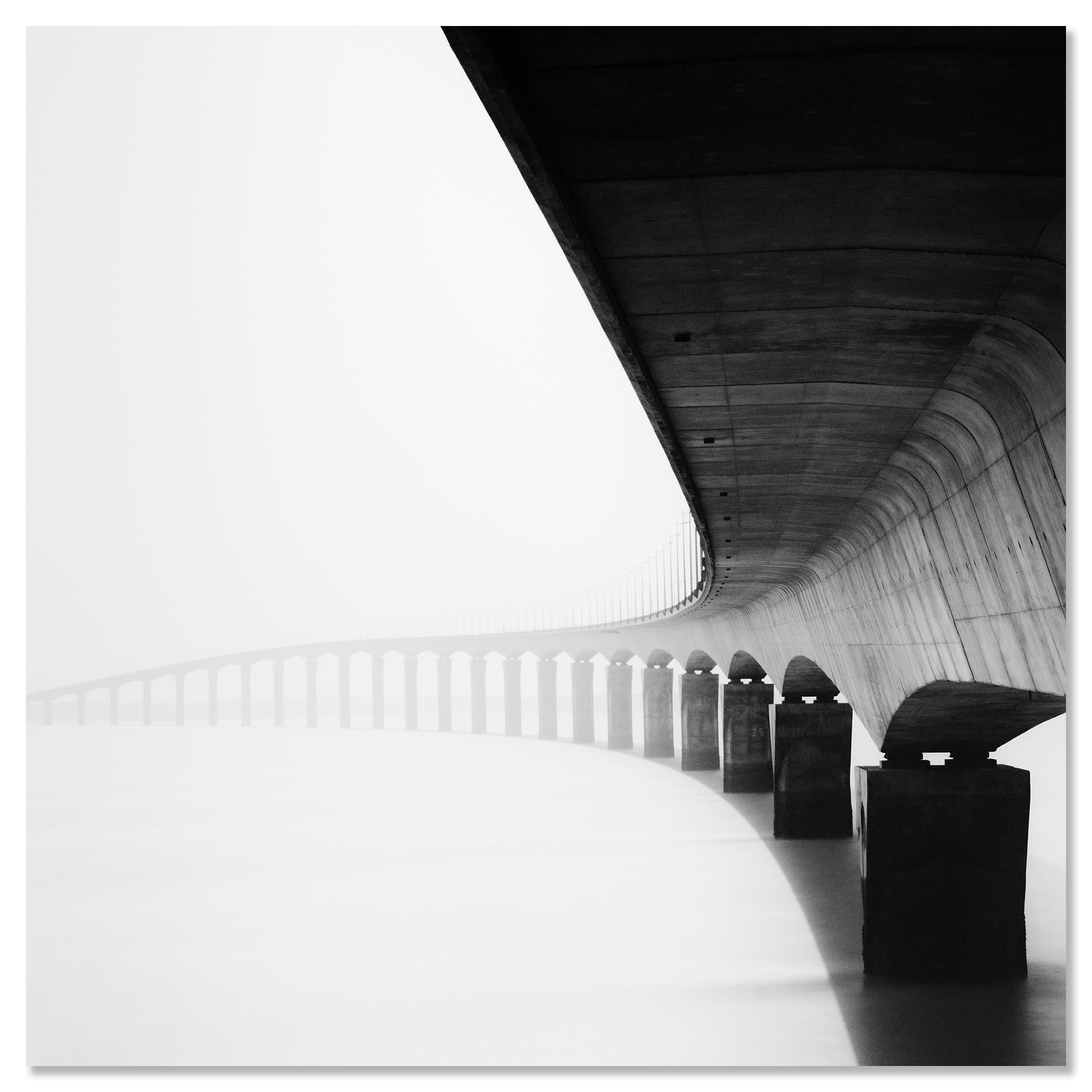 Pont de Ile de Re Bridge, black and white photograph, limited edition, landscape For Sale 3