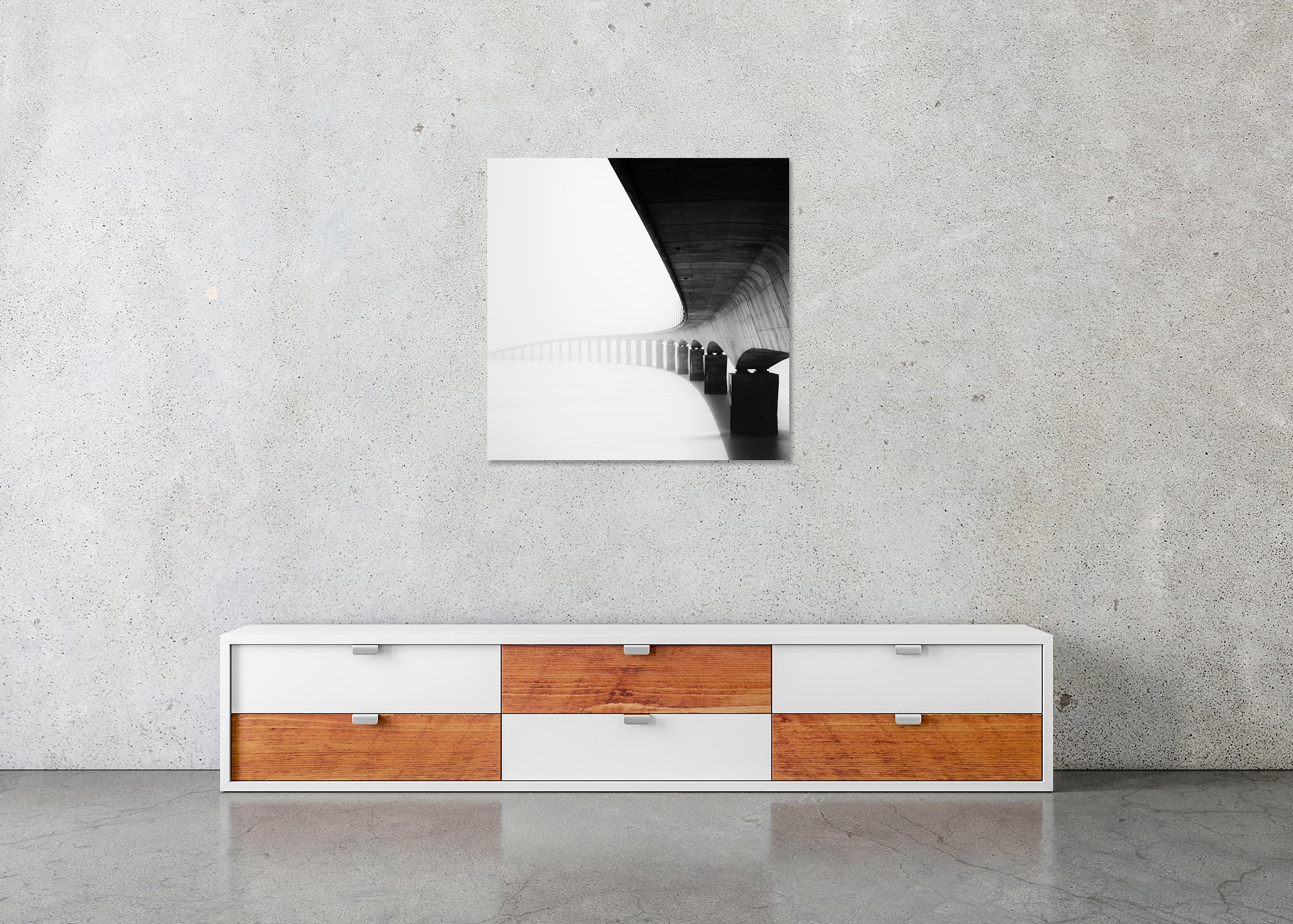 Pont de Ile de Re Bridge, black and white photograph, limited edition, landscape For Sale 4