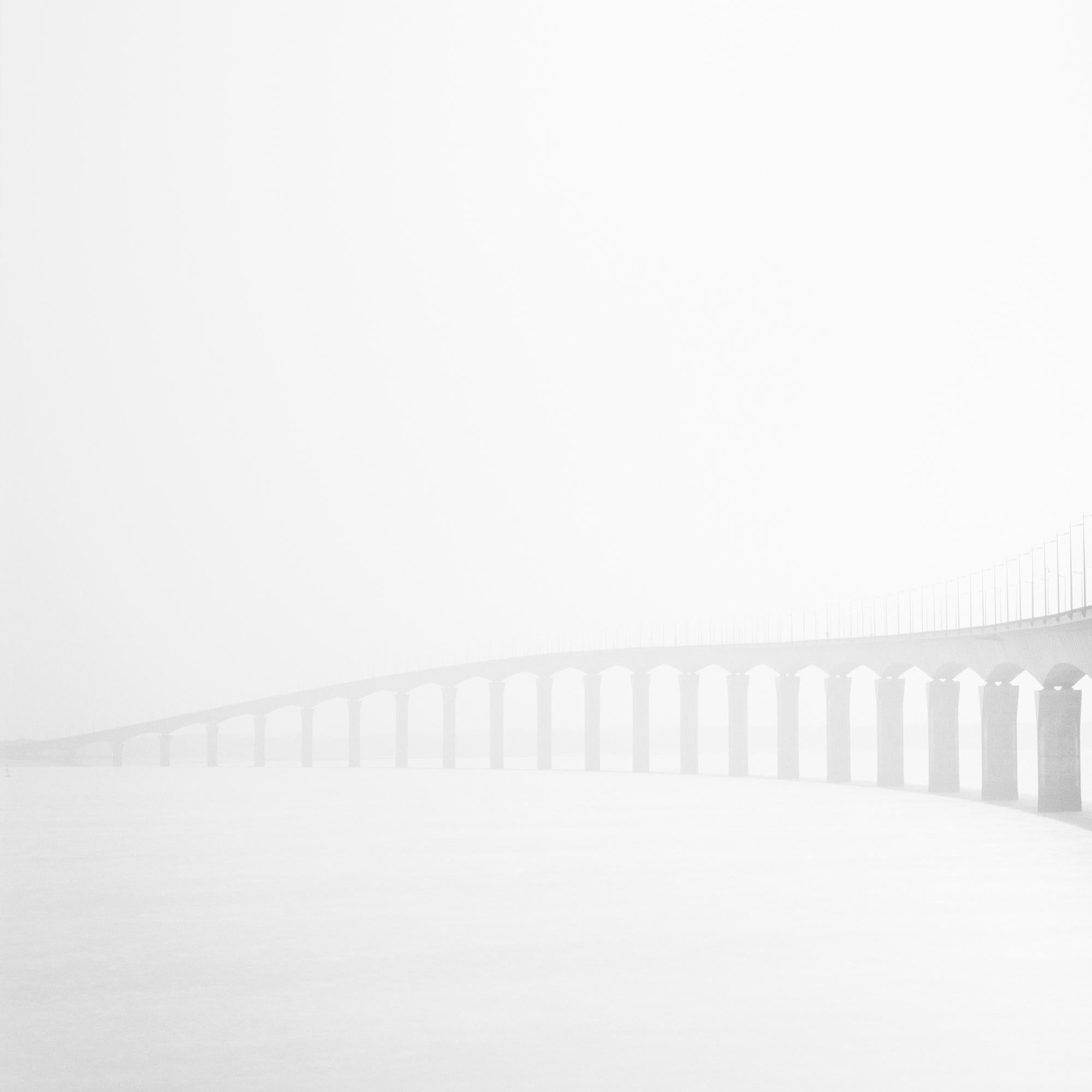 Pont de Ile de Re Bridge, black and white photography, fine art landscape For Sale 5
