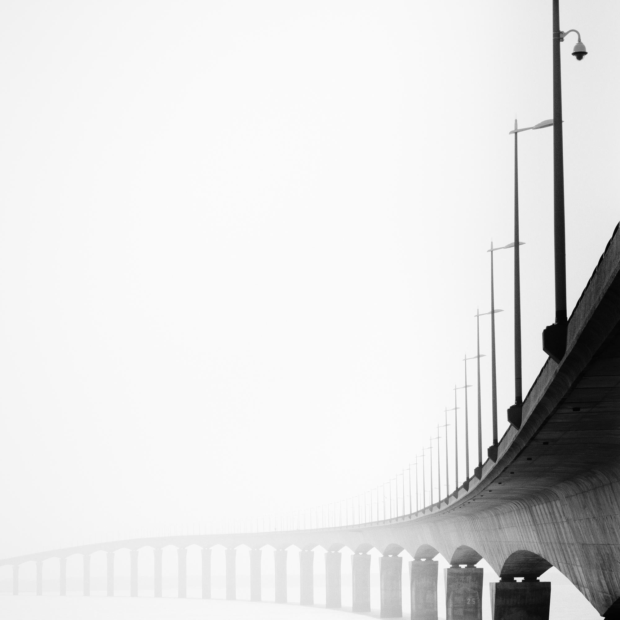 Pont de Ile de Re Bridge, black and white photography, fine art landscape For Sale 6