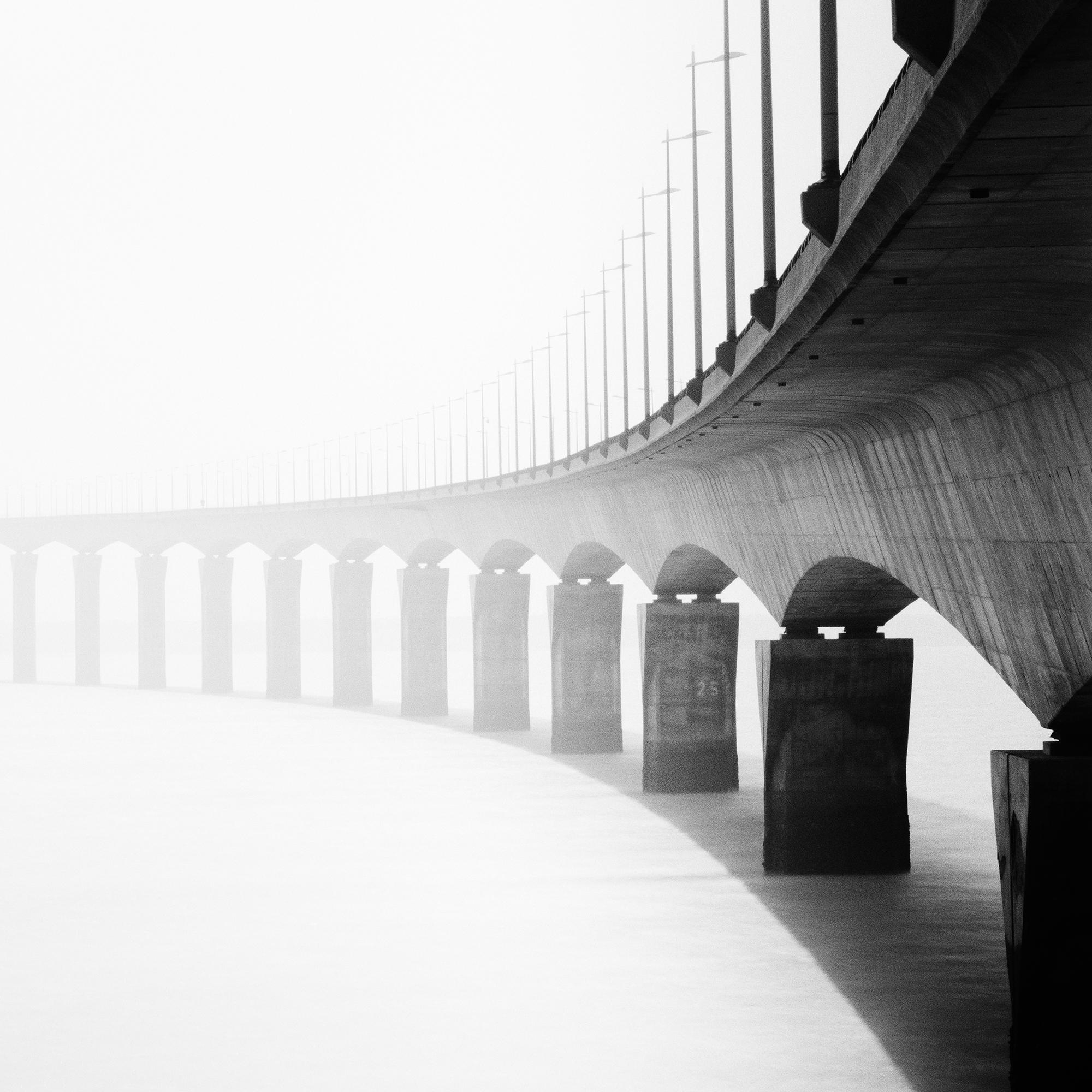 Pont de Ile de Re Bridge, black and white photography, fine art landscape For Sale 7