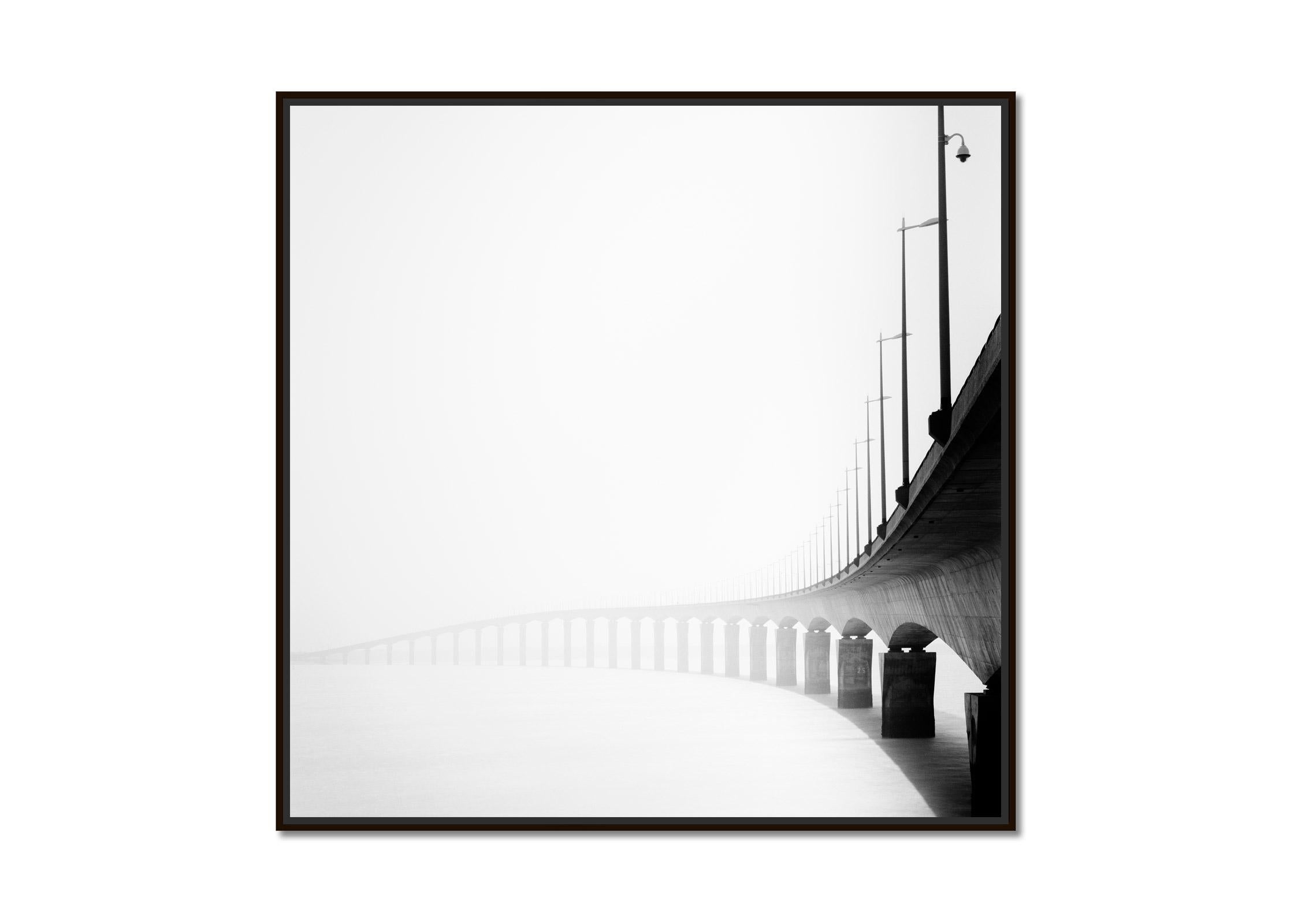 Pont de Pont Ile de Re Bridge, black and white photography, fine art landscape - Photograph by Gerald Berghammer