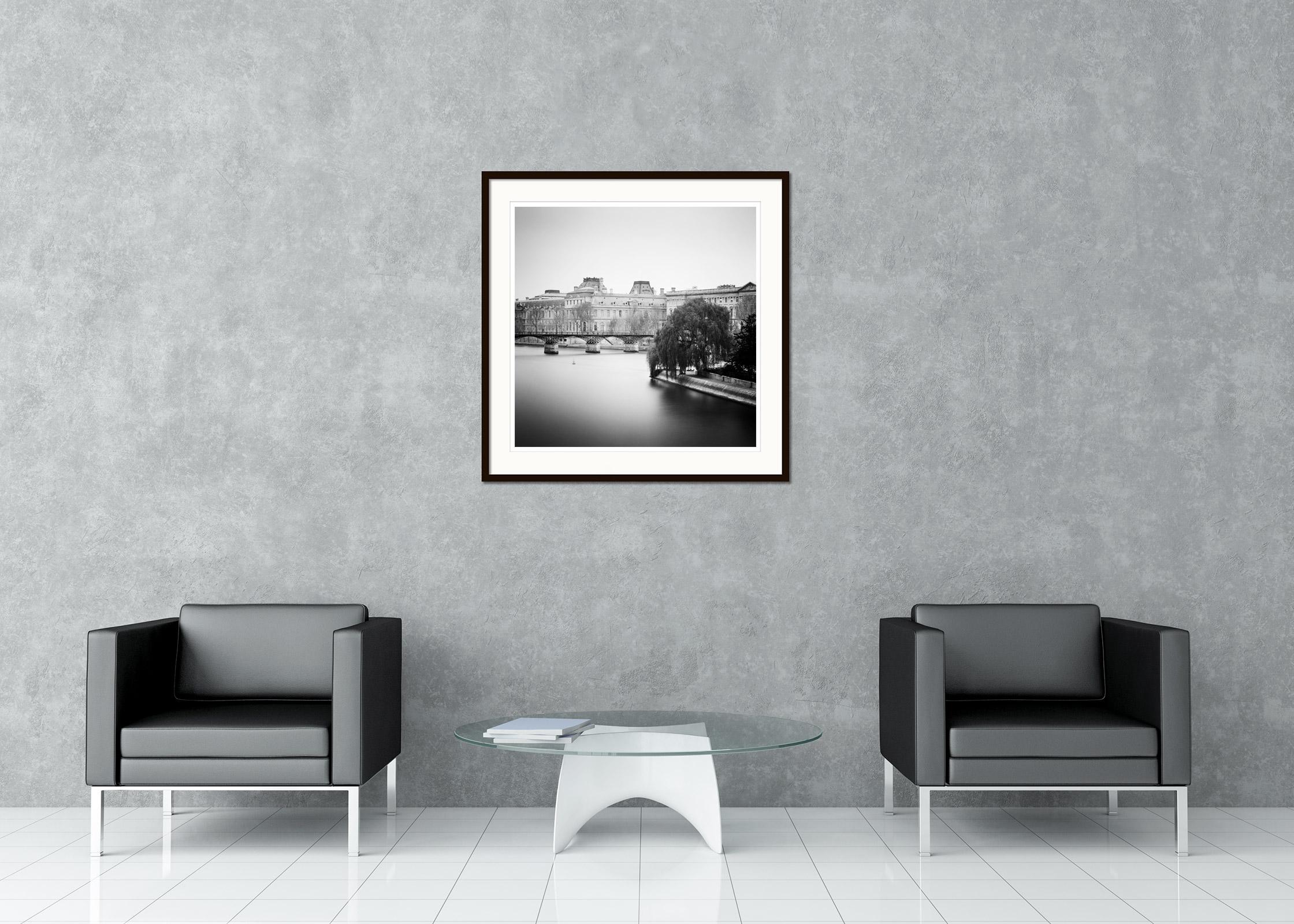 Pont Neuf, Paris, France, black and white photography, landscape, fine art print - Gray Landscape Photograph by Gerald Berghammer