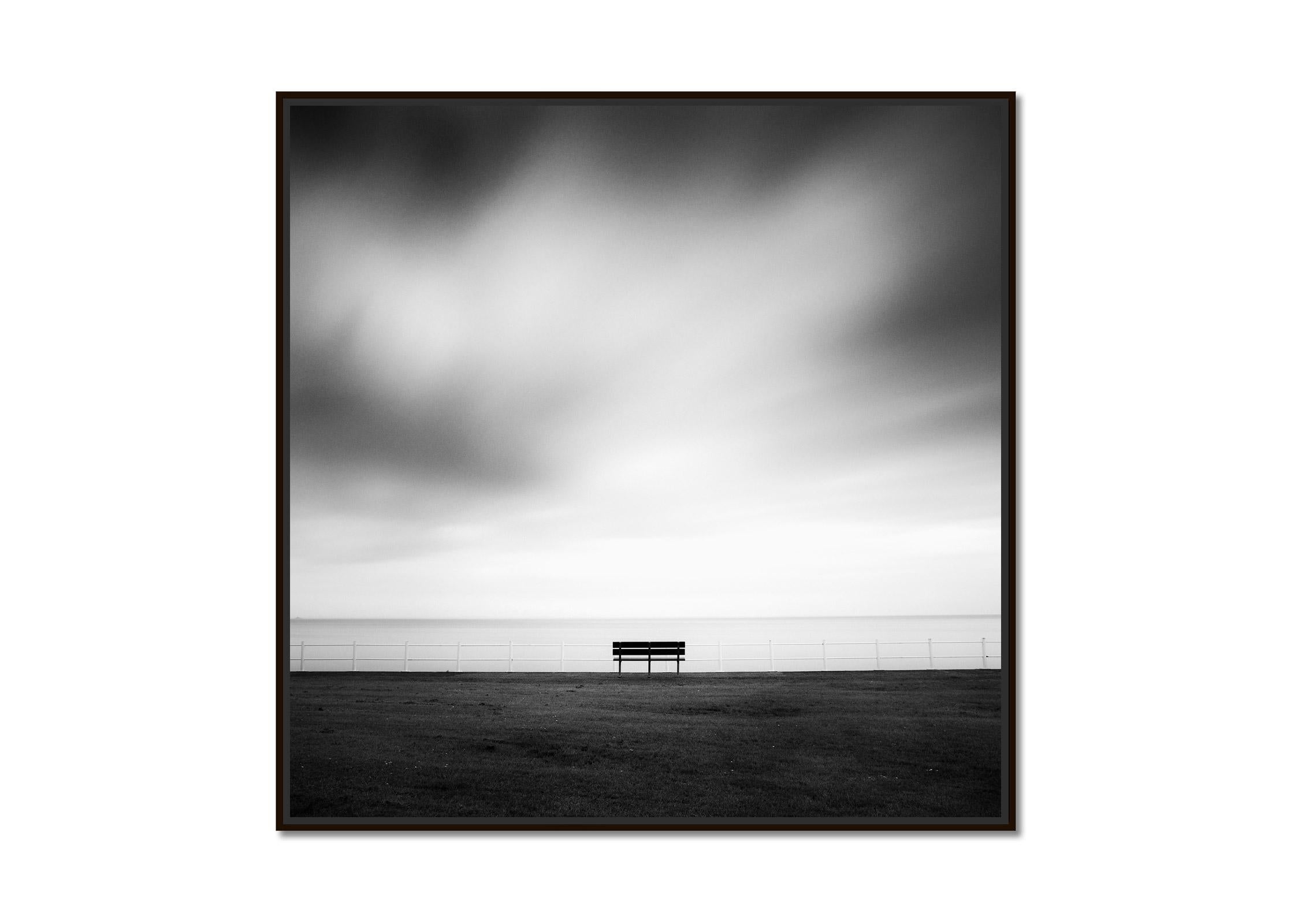 Quiet morning in the Park, seaside, Ireland black & white landscape photography - Photograph by Gerald Berghammer