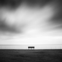 Quiet morning in the Park, seaside, Ireland black & white landscape photography