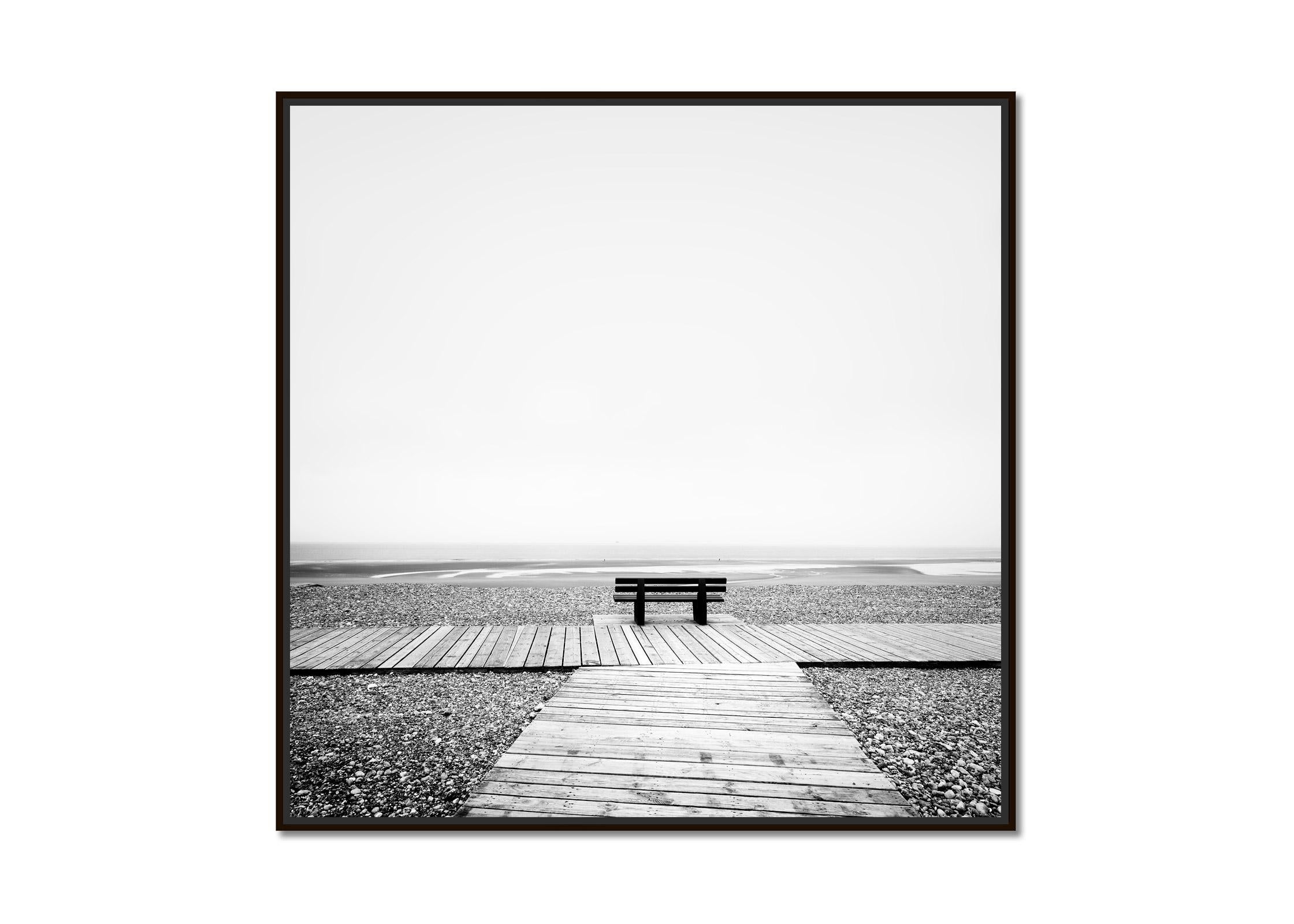 Relaxing Point, beach life, France, black white fine art landscape photography  - Photograph by Gerald Berghammer