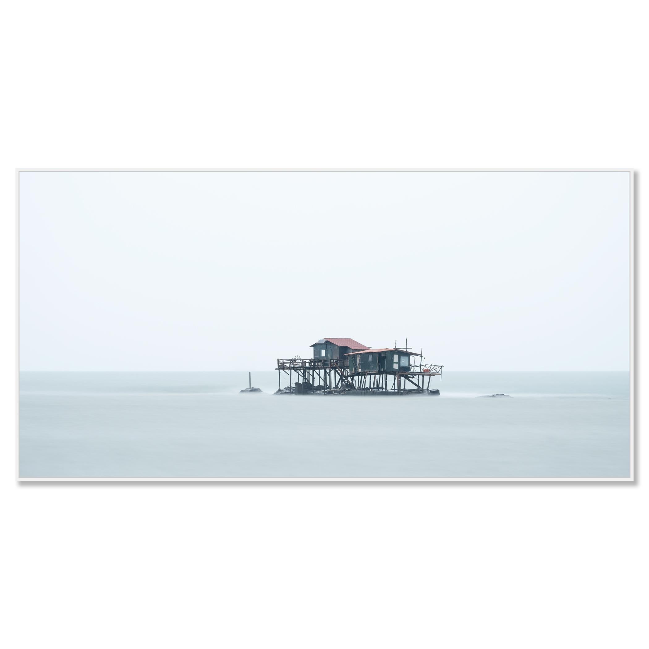 Retoni, Fishermans hut in the middle of nowhere - panorama color photography - Photograph by Gerald Berghammer