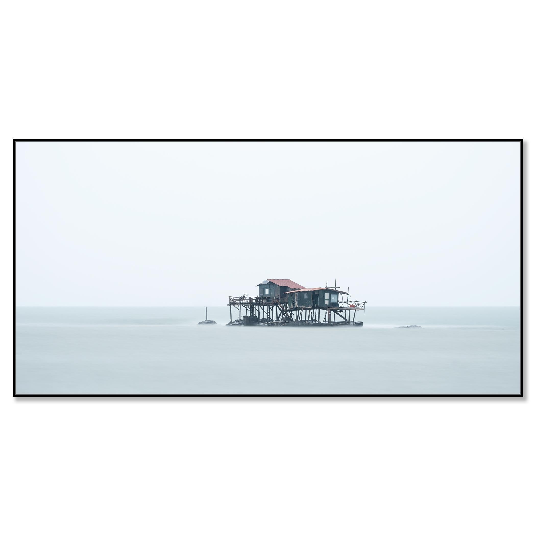 Retoni, Fishermans hut in the middle of nowhere - panorama color photography - Contemporary Photograph by Gerald Berghammer