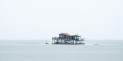 Retoni, Fishermans hut in the middle of nowhere - panorama color photography