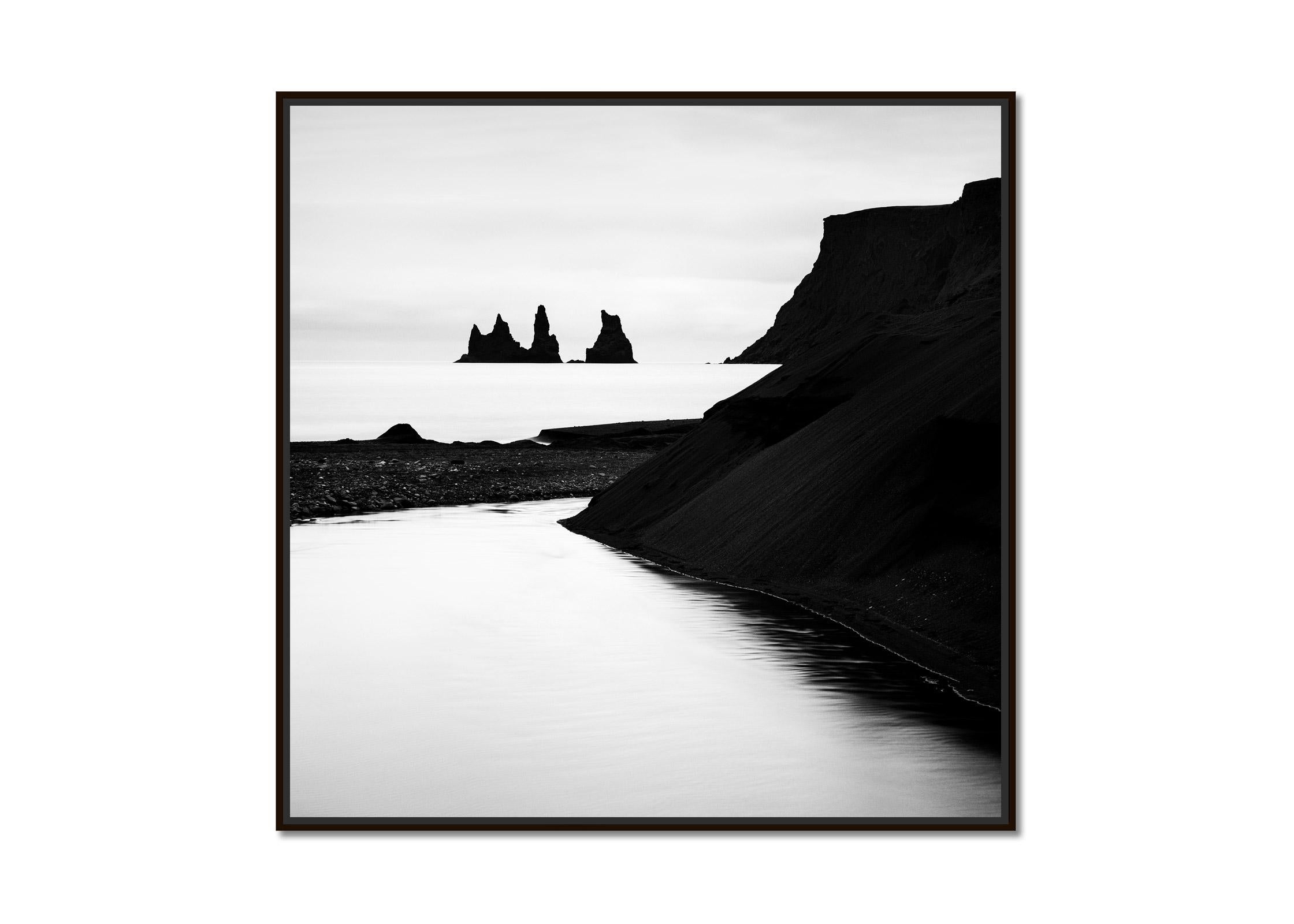 Reynisdrangar, black beach, Iceland, long exposure landscape art photography - Photograph by Gerald Berghammer